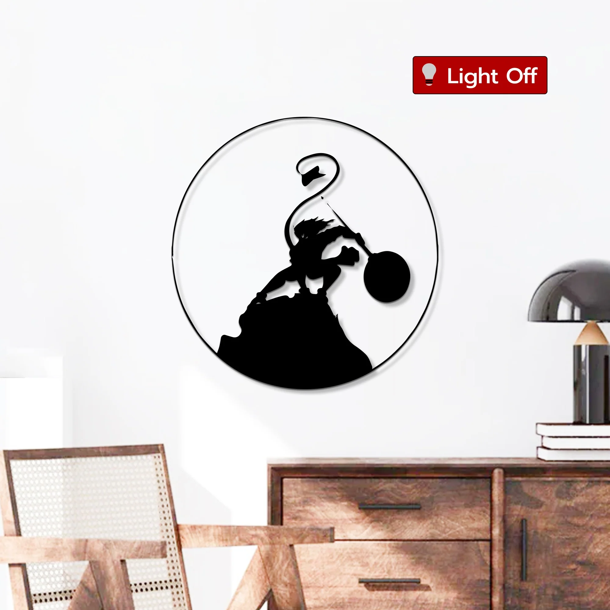 Fearless Veer Bajrangi Hanuman Metal Art Wall Decor - Image 2