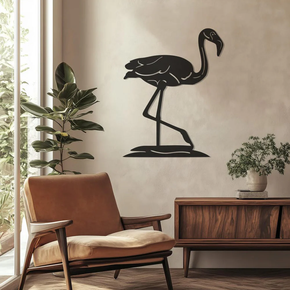 Flamingo Design Silhouette Metal Art Wall Decor - Image 3
