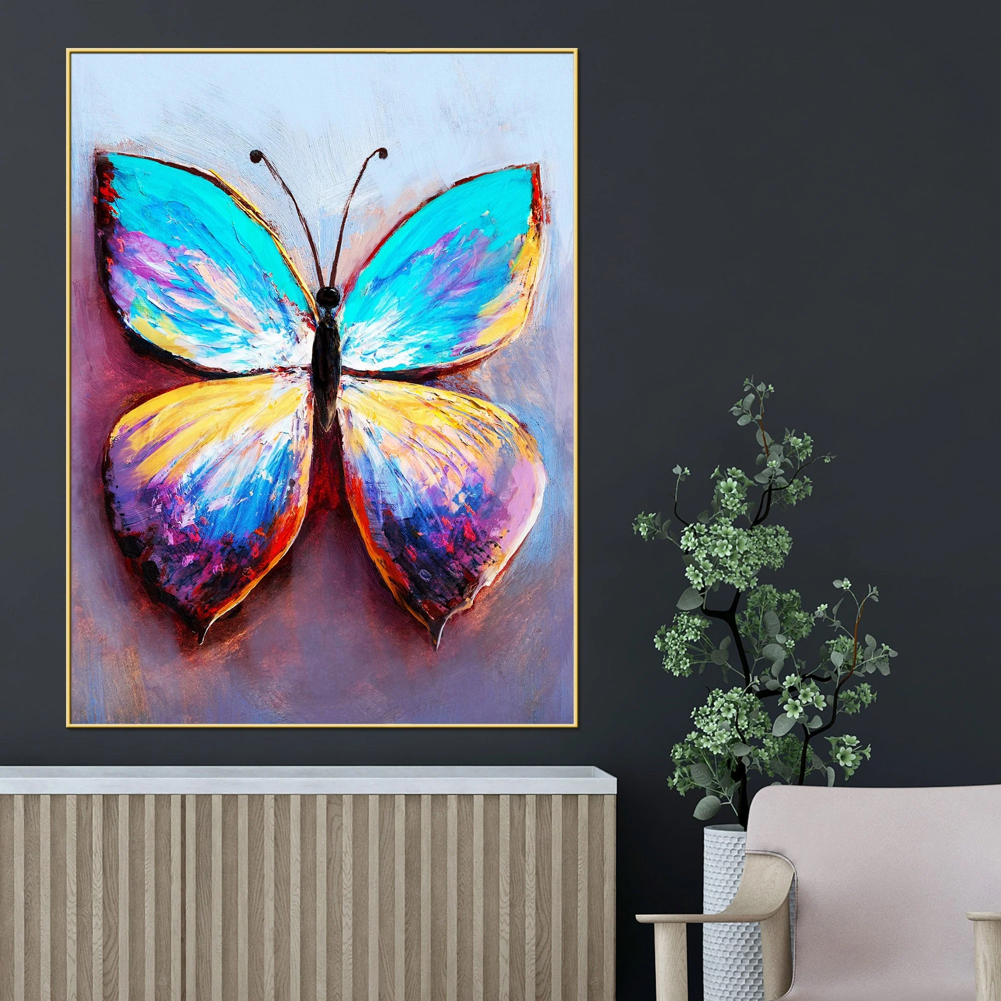 Float In The Sky Cotton Canvas Wall Painting - Image 2