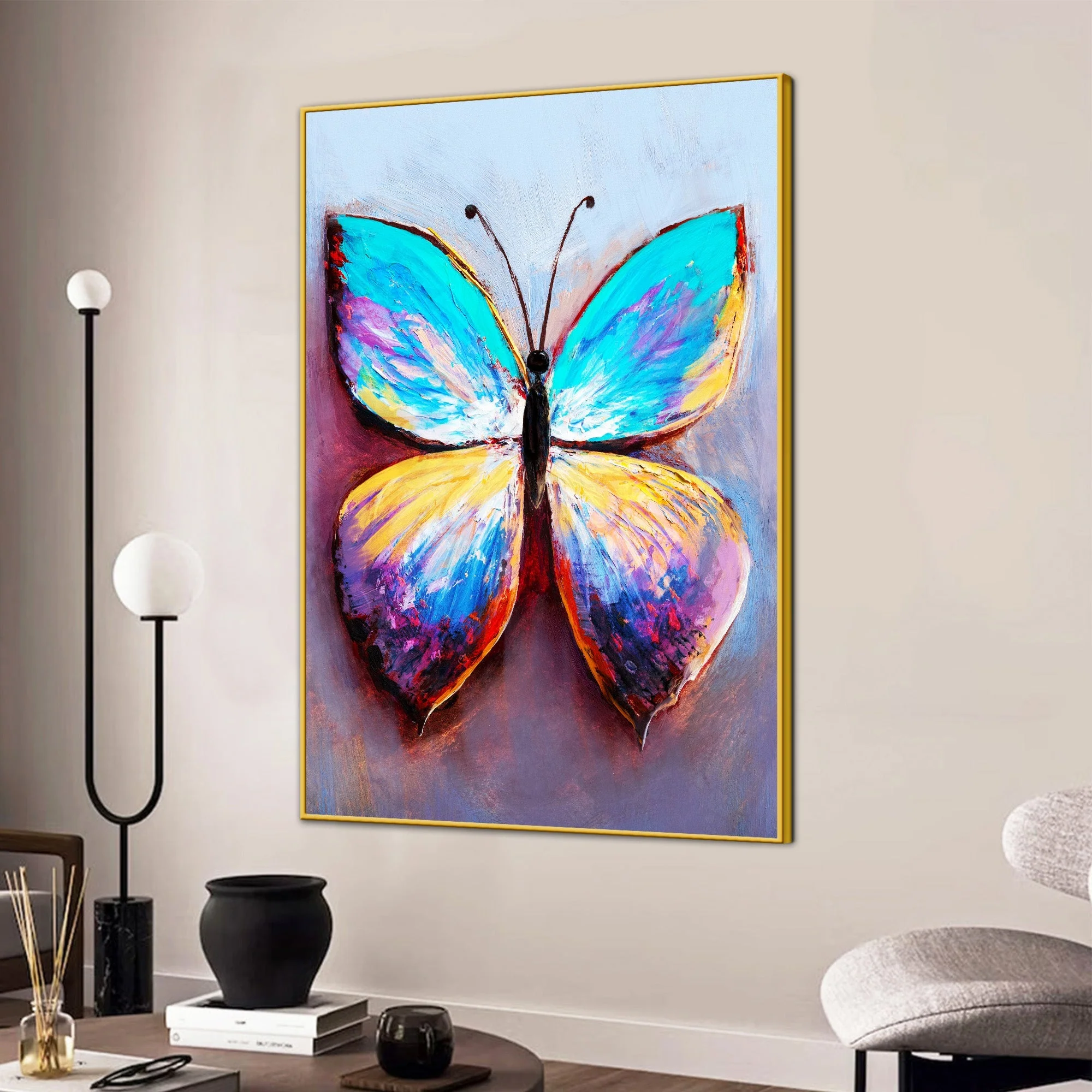 Float In The Sky Cotton Canvas Wall Painting - Image 3