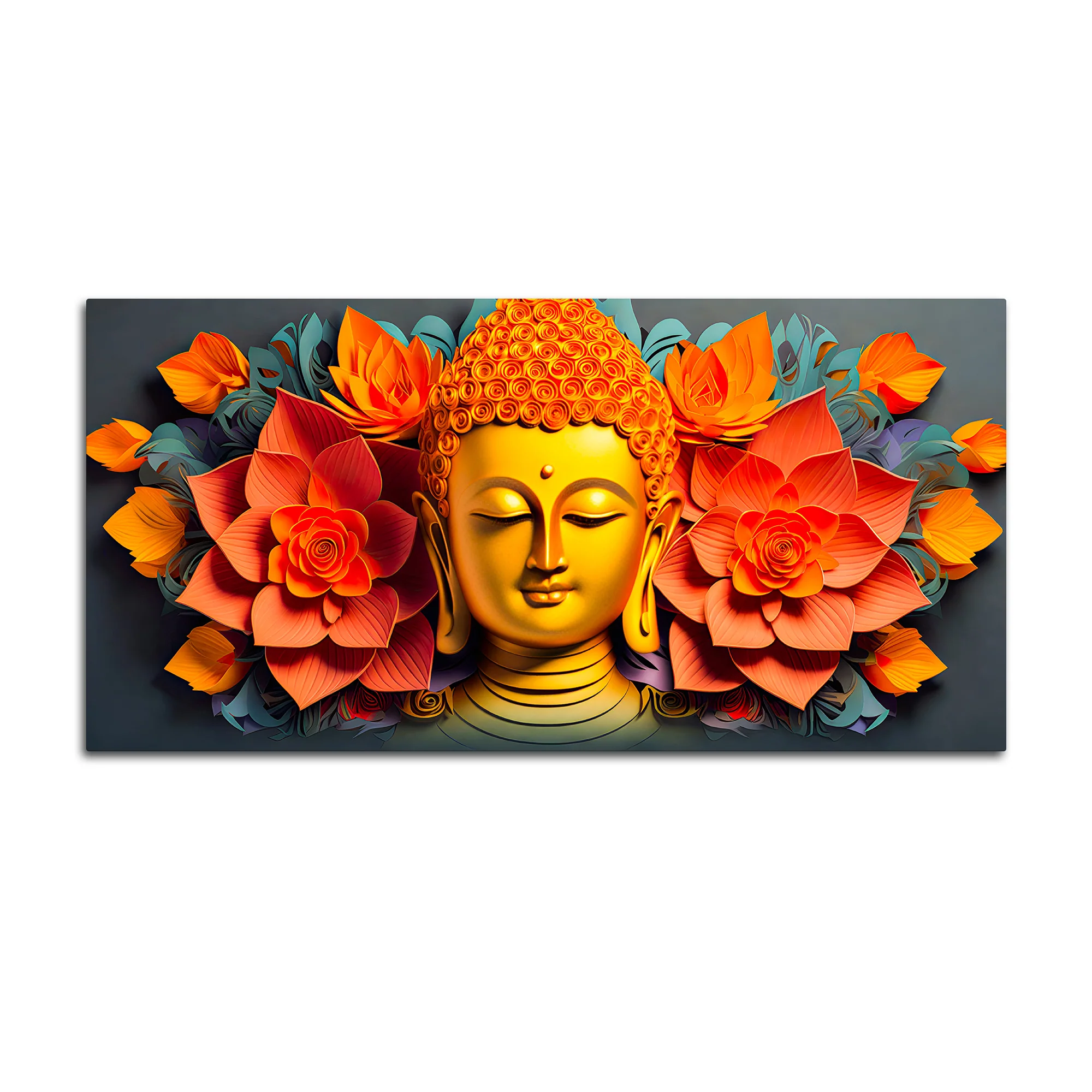 Floral Buddha Wall Canvas Painting for Home Decoration - Image 4