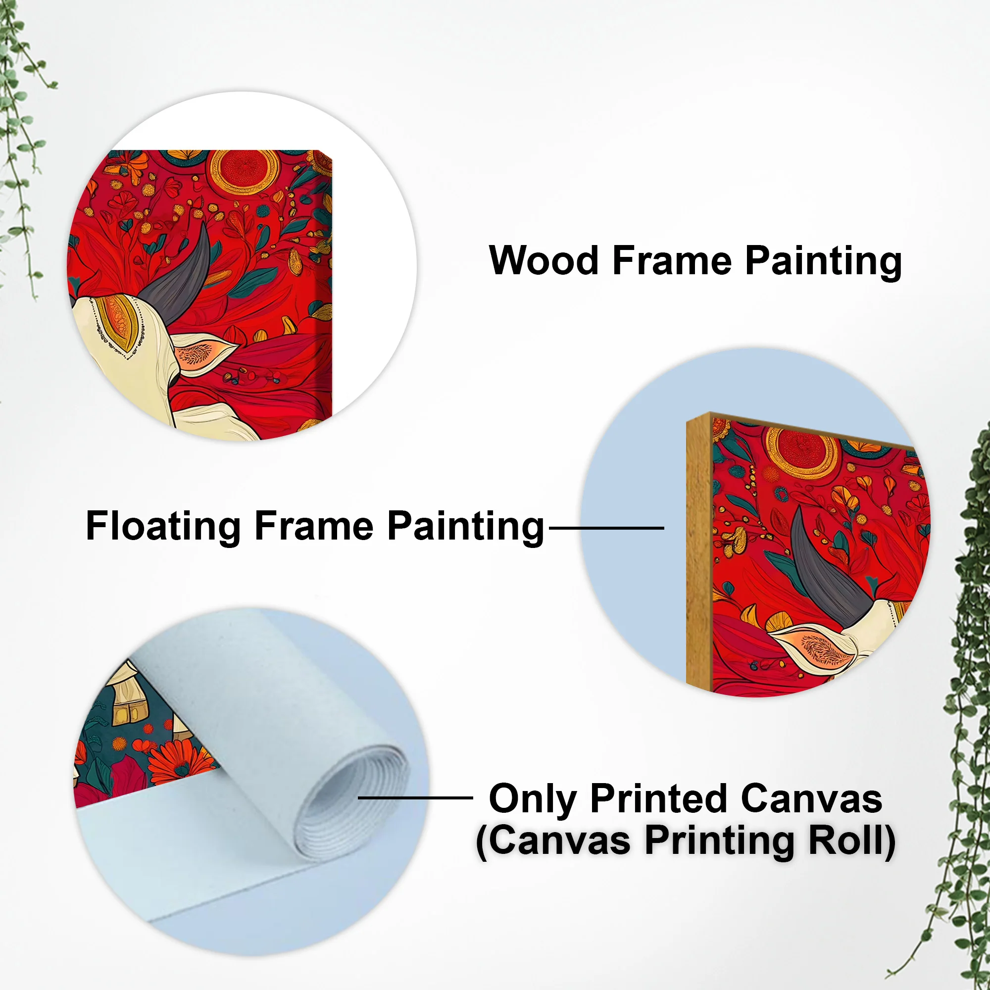 Floral Cow & Calf Canvas Wall Painting | Sacred Indian Décor - Image 5