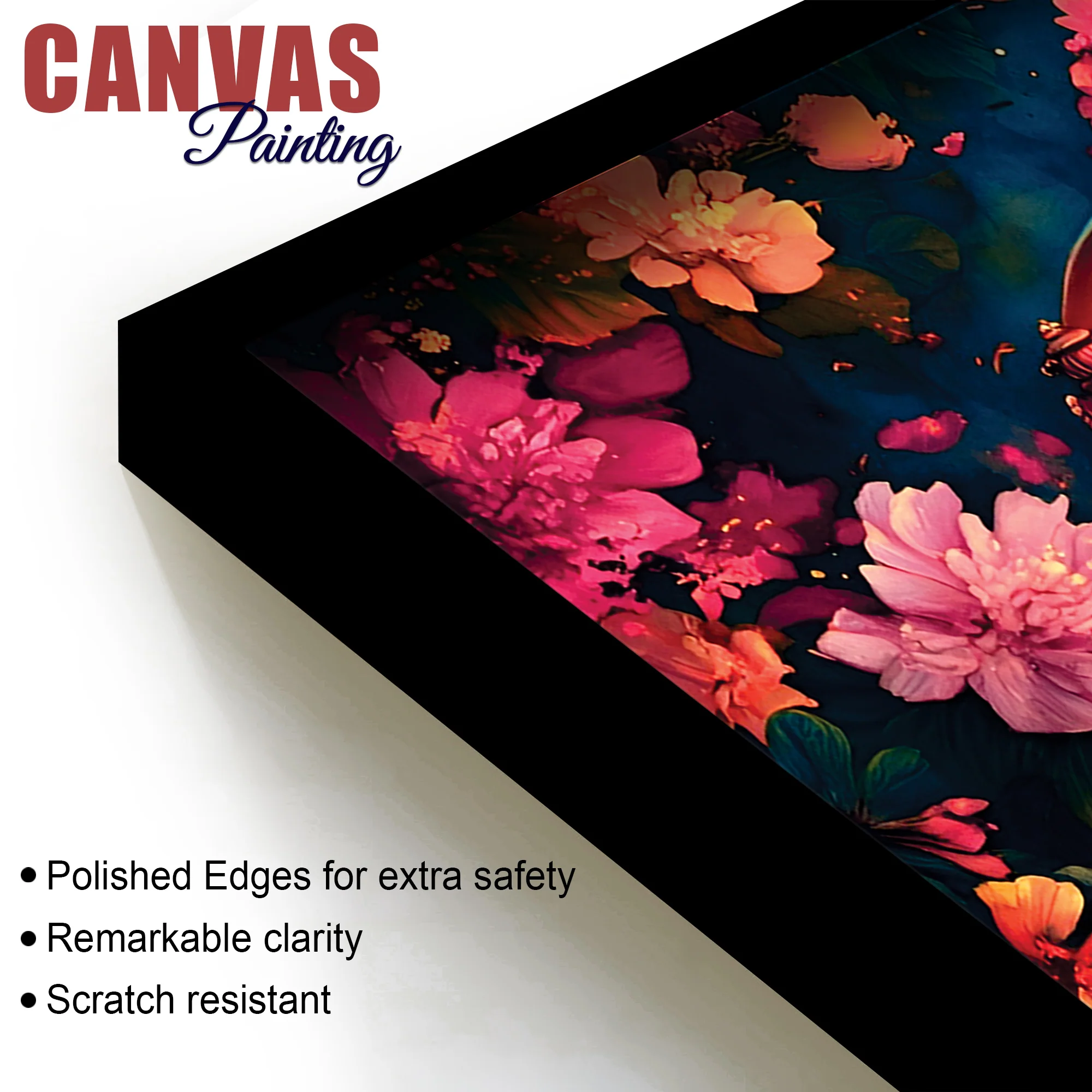Floral Grace of Lord Ganpati Premium Canvas Wall Painting for Home & Office Decor - Image 6