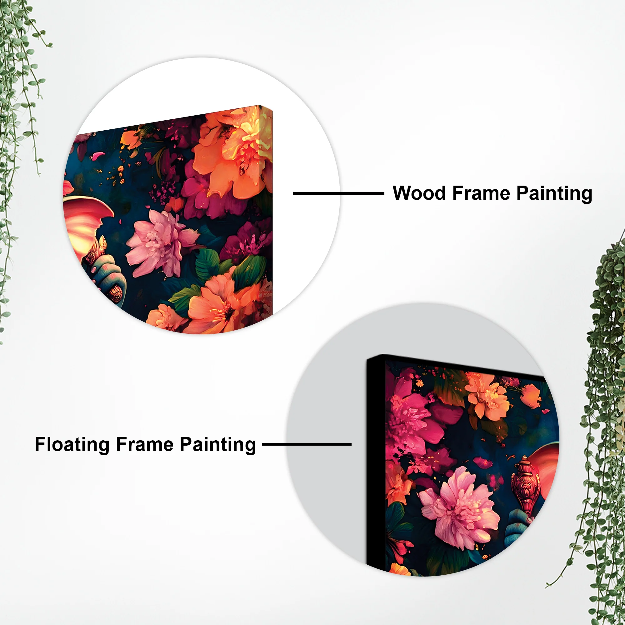 Floral Grace of Lord Ganpati Premium Canvas Wall Painting for Home & Office Decor - Image 7