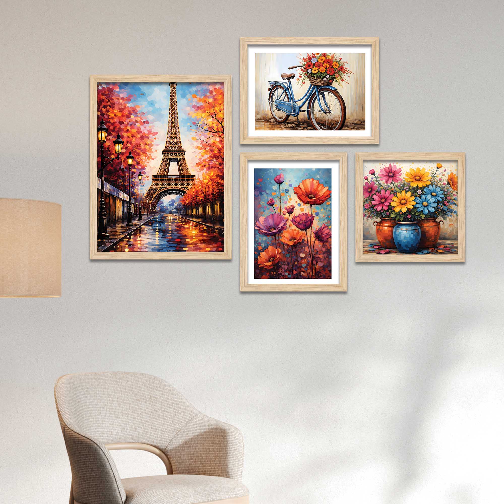 Floral & Paris Wall Frame Set of Four - Image 2