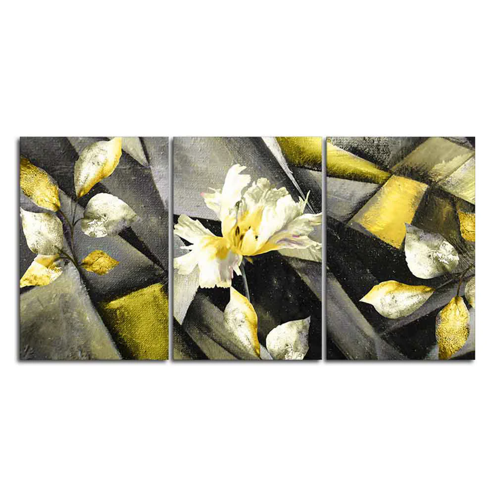 Flower Canvas Wall Painting Abstract Art 3 Pieces - Image 4