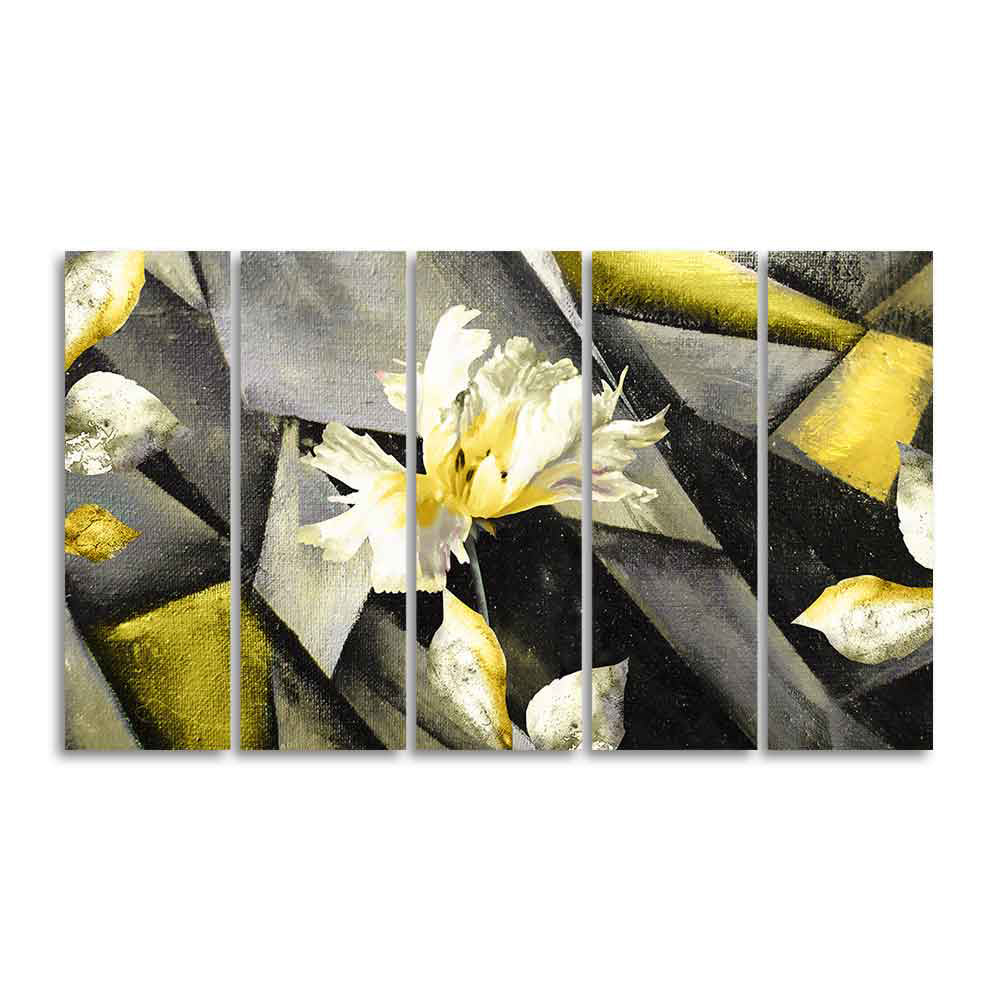 Flower Canvas Wall Painting Abstract Art Five Pieces - Image 4