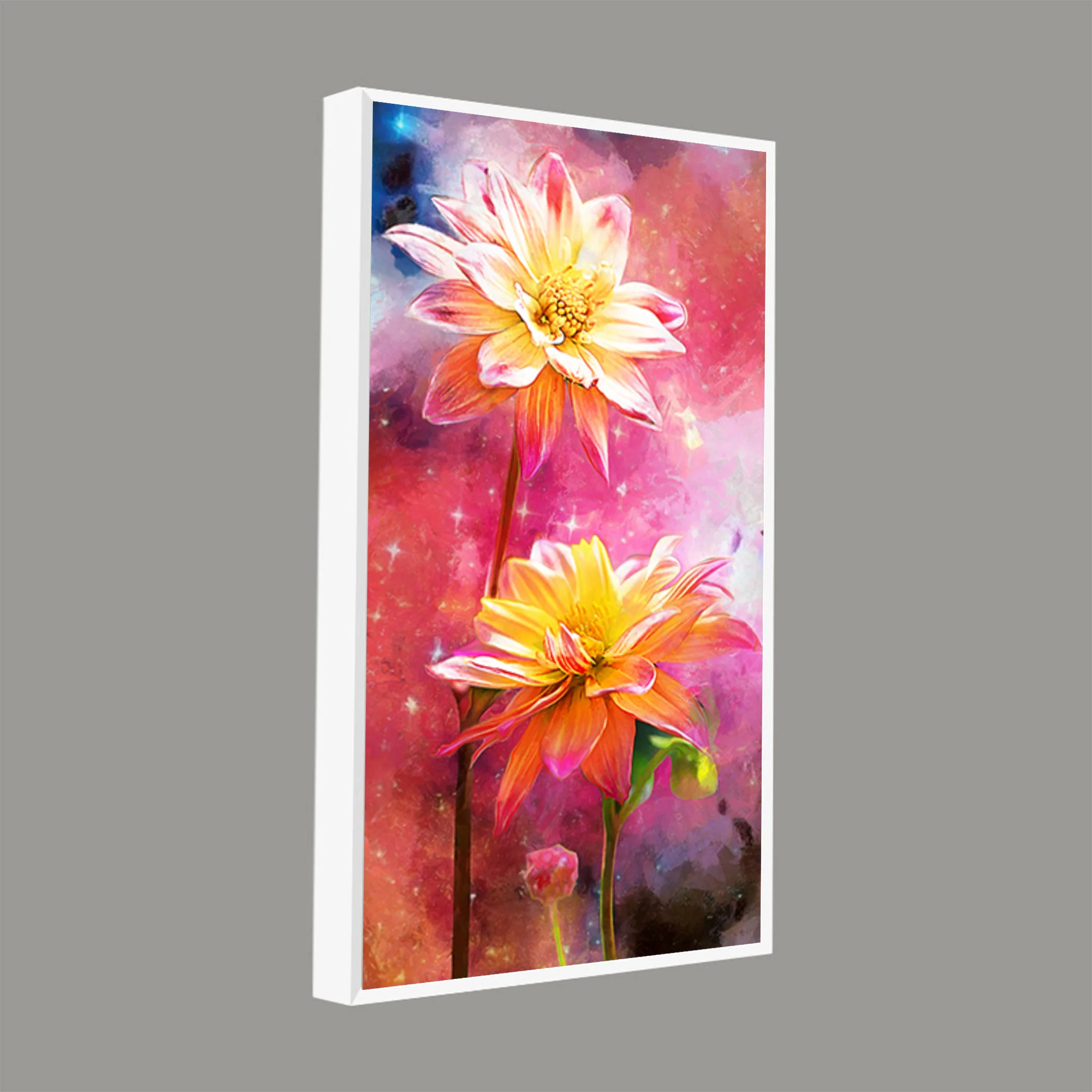Flowers on Colorful Background Canvas Wall Hanging - Image 7
