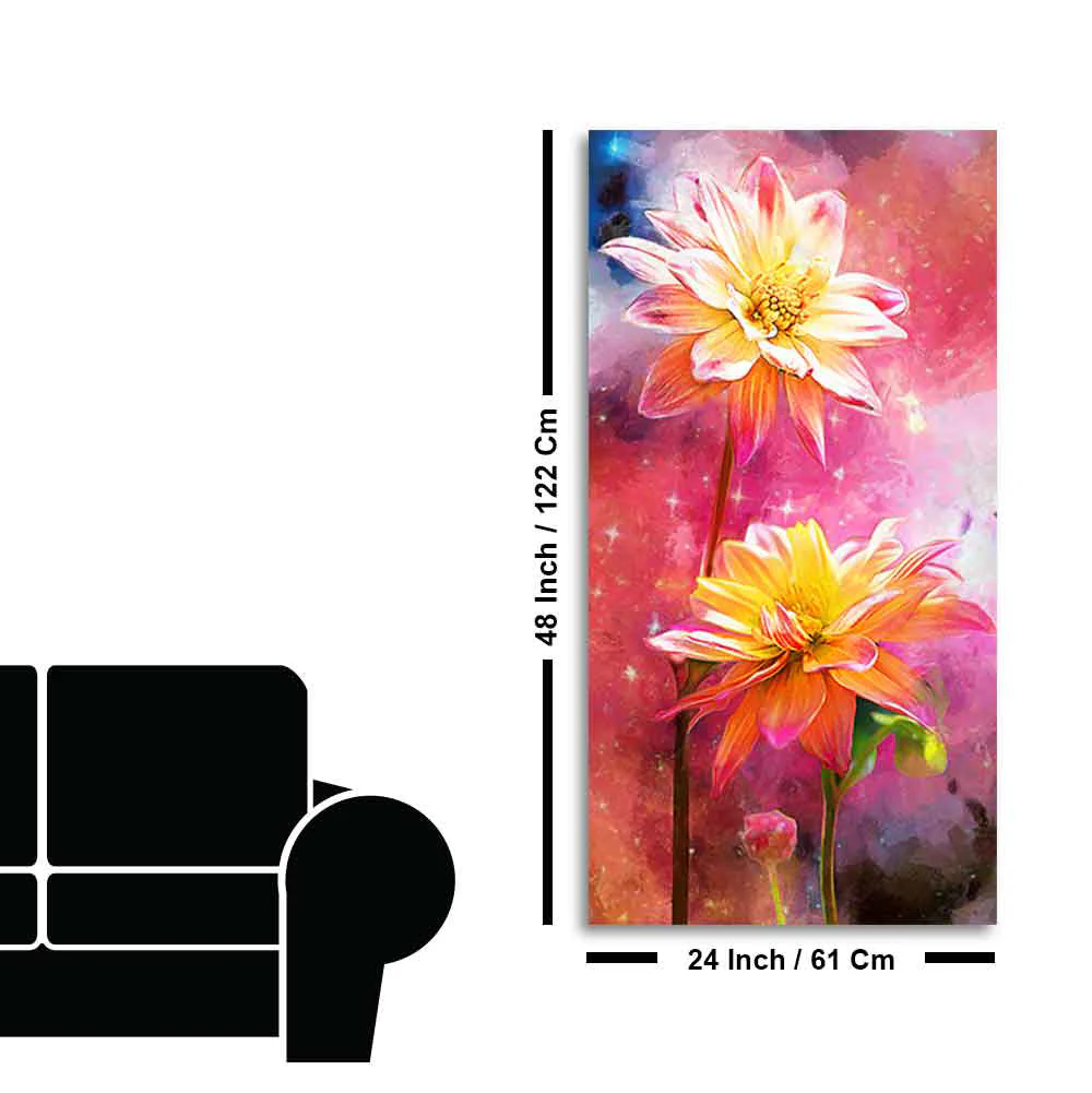 Flowers on Colorful Background Canvas Wall Hanging - Image 9