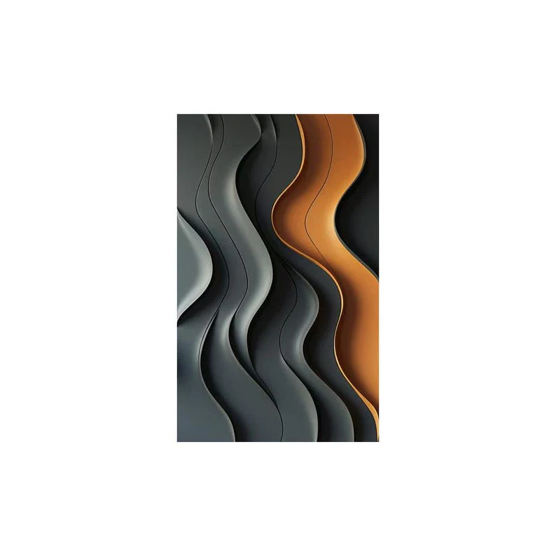 Flowing Curves Grey and Gold Modern 3D Wall Art - Image 4