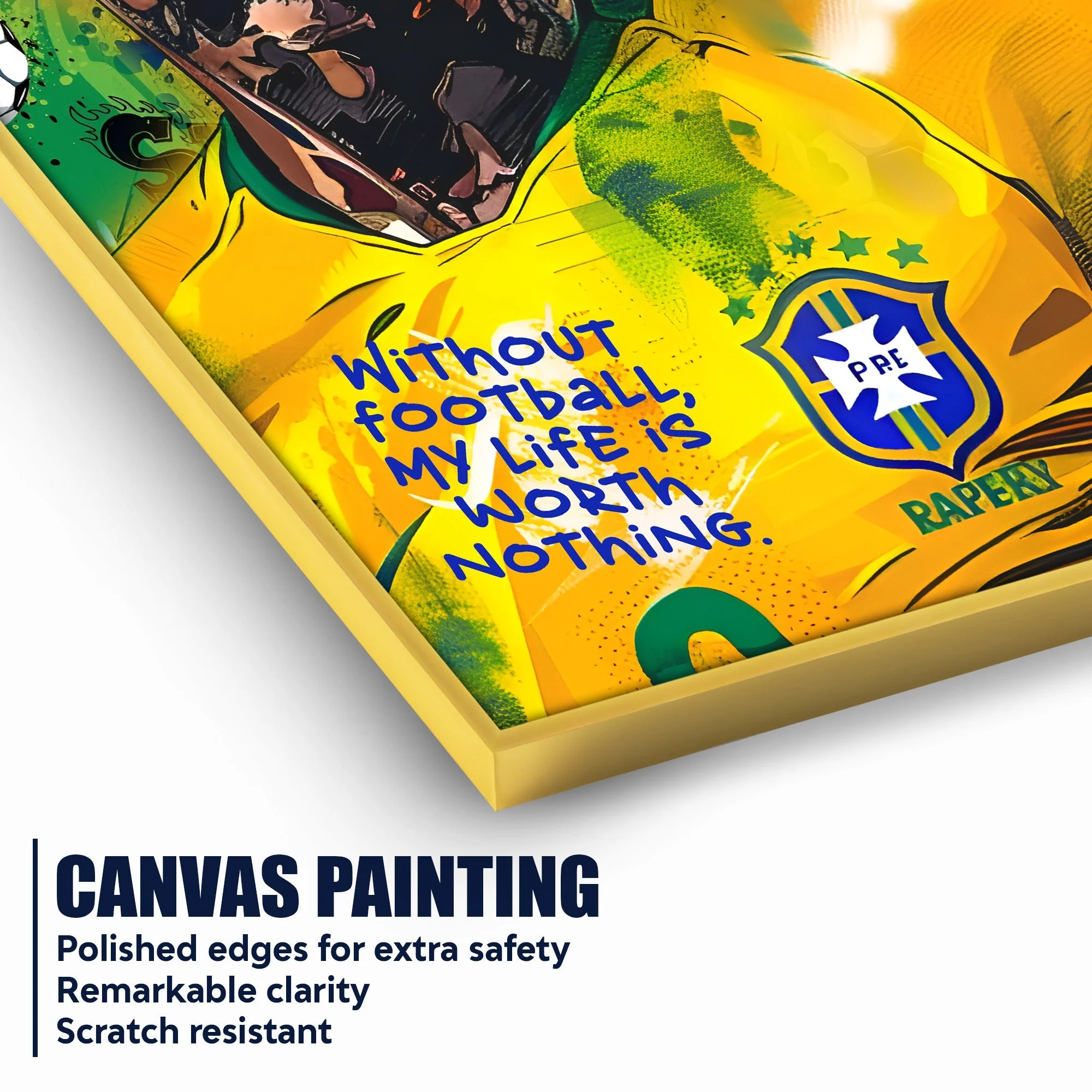 Football is Life Neymar Jr Cotton Canvas Wall Painting - Image 4