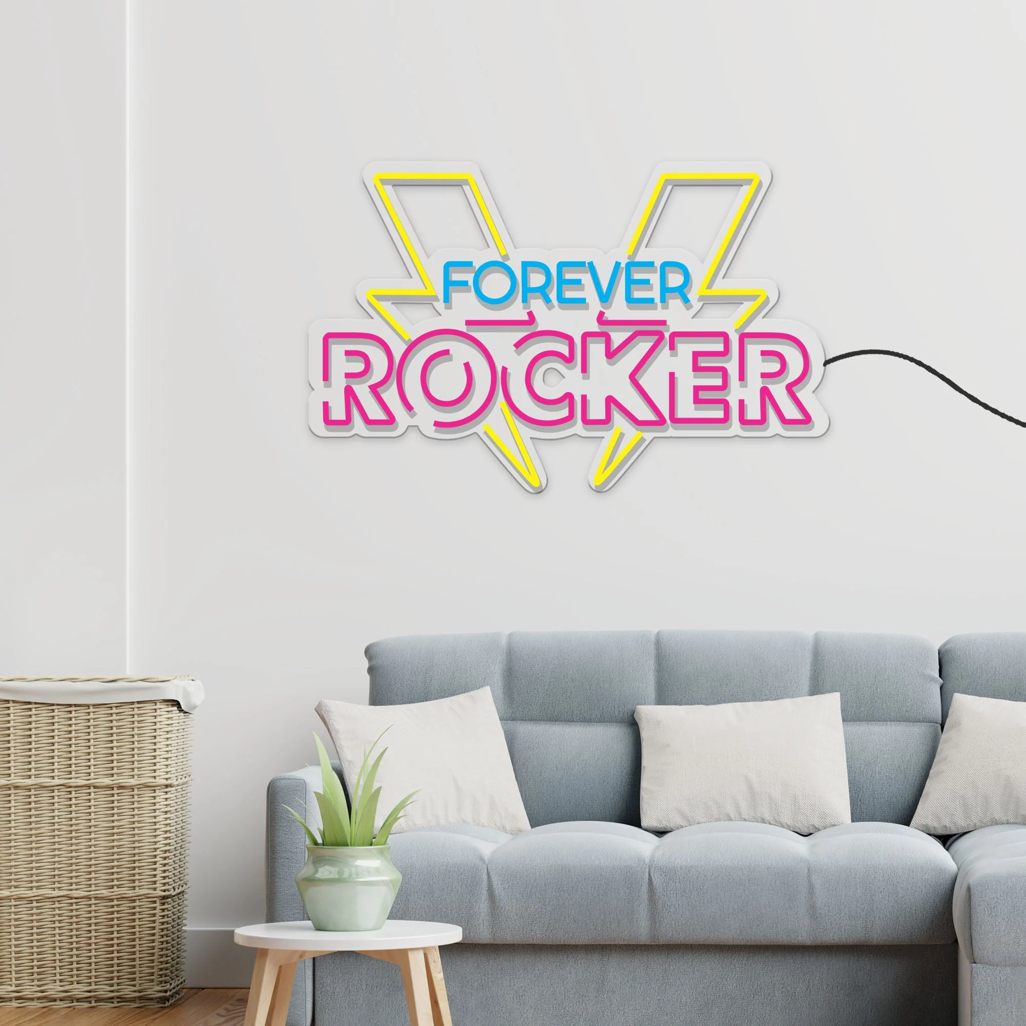 Forever Rocker Text Neon Sign LED Light - Image 2
