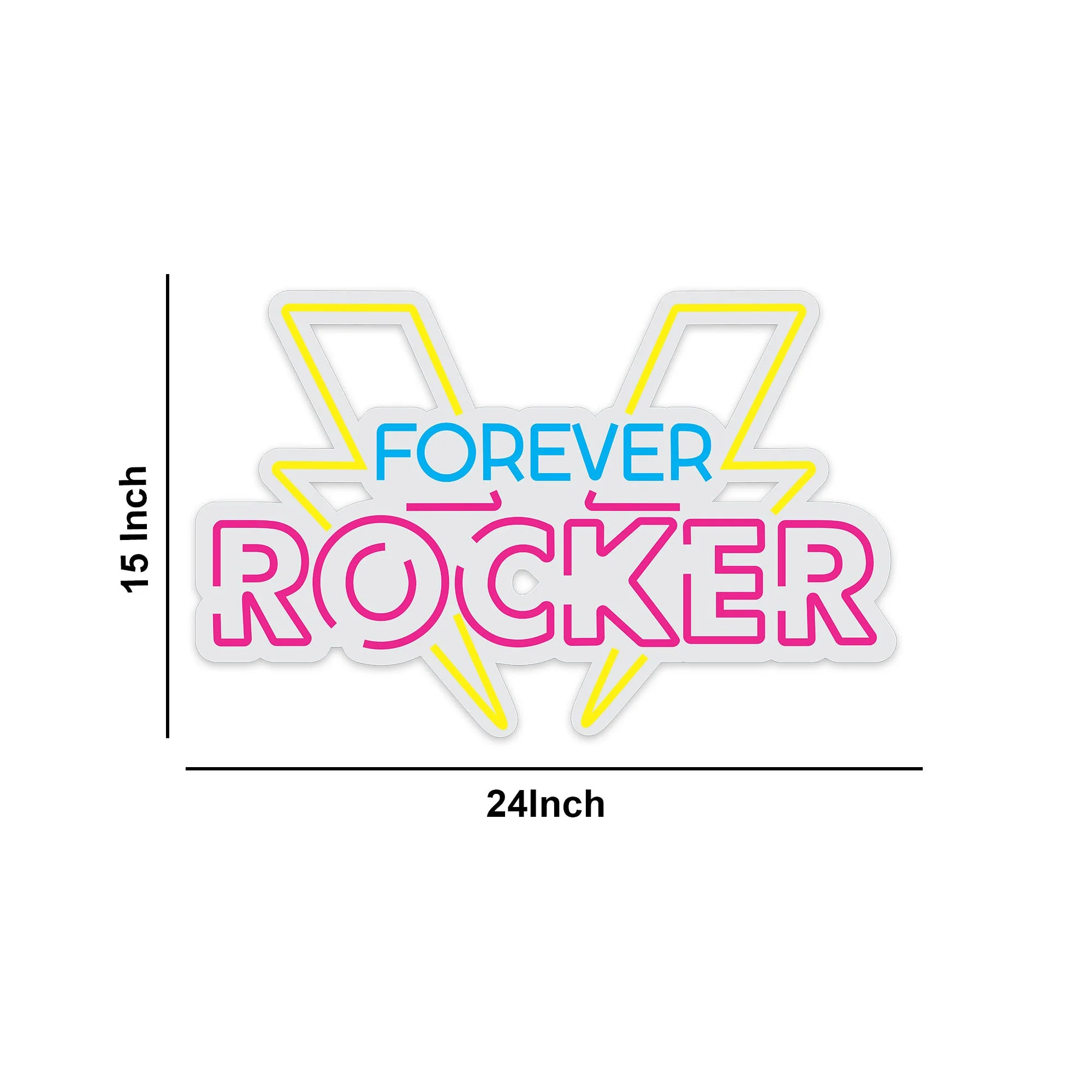 Forever Rocker Text Neon Sign LED Light - Image 3