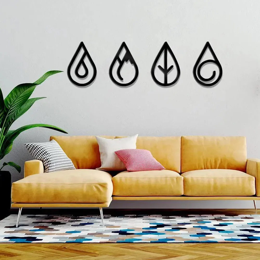 Four Elements Design Silhouette Metal Art Wall Decor