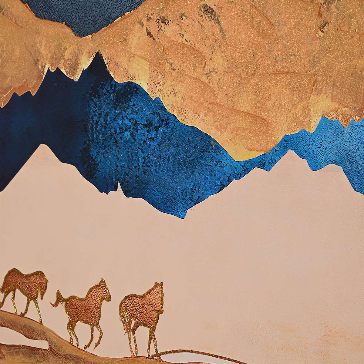 Freedom Like Stallion Horse Hand Painted Wall Painting with Floating Frame - Image 4