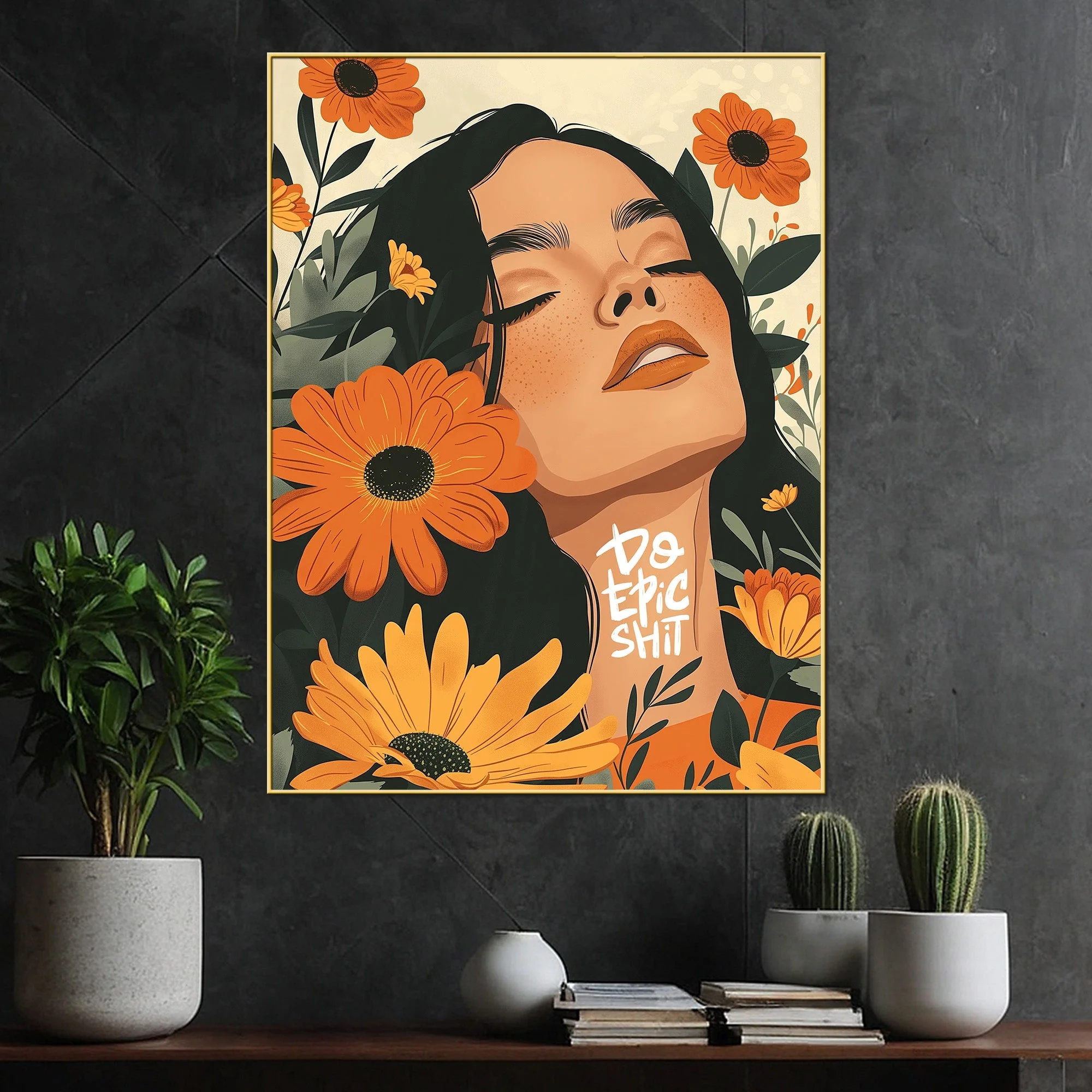 Freedom Of Beauty Cotton Canvas Wall Painting - Image 2