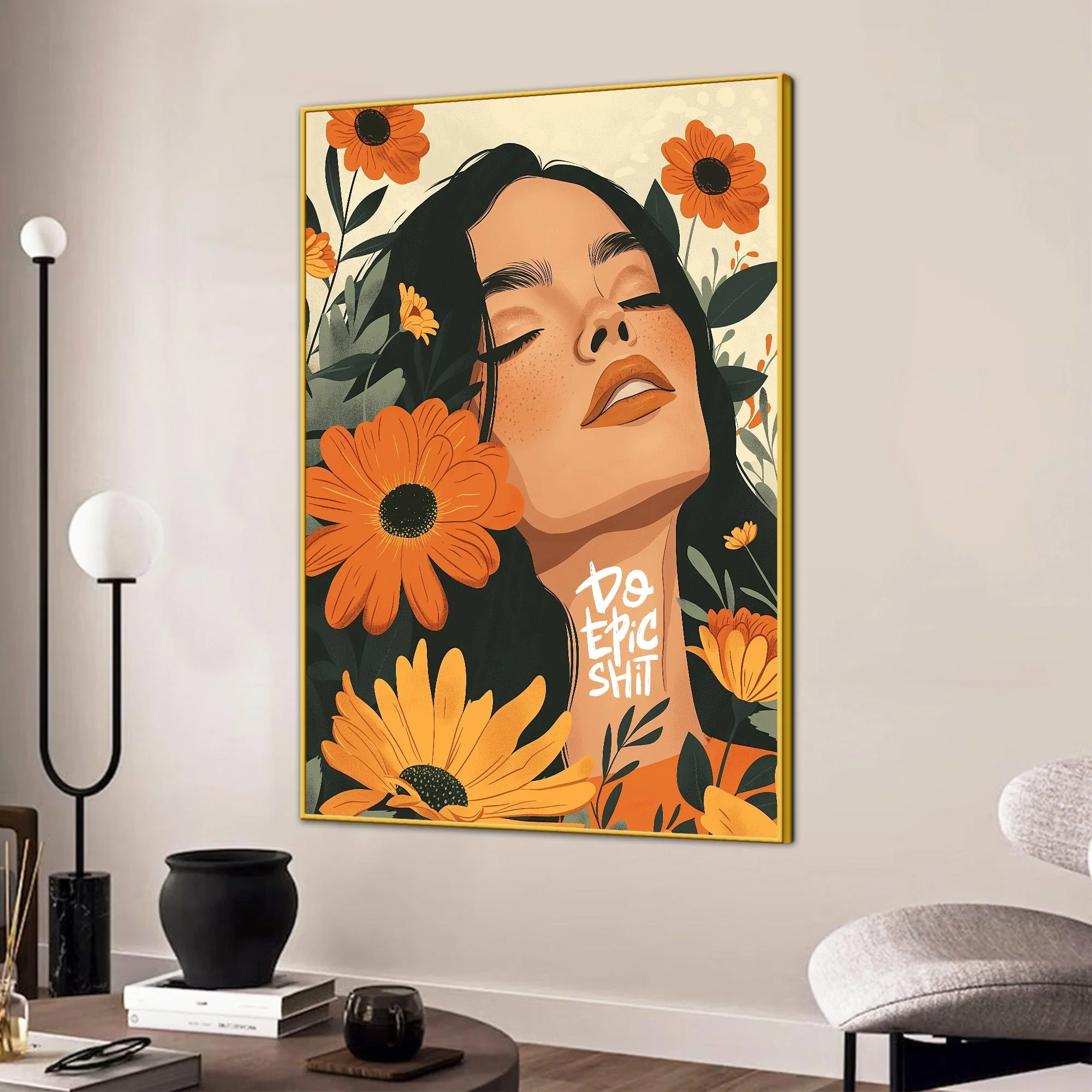 Freedom Of Beauty Cotton Canvas Wall Painting - Image 3