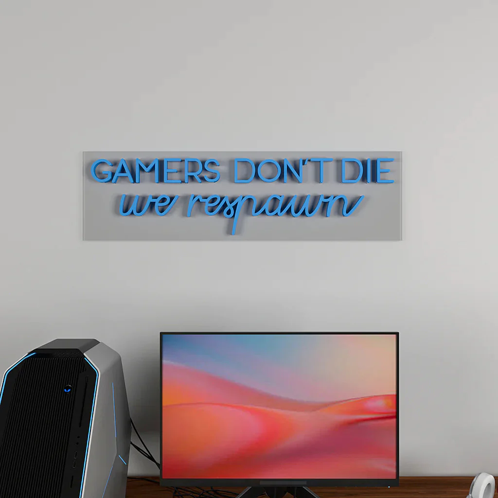 Gamers Don't Die Text Neon LED Light - Image 11