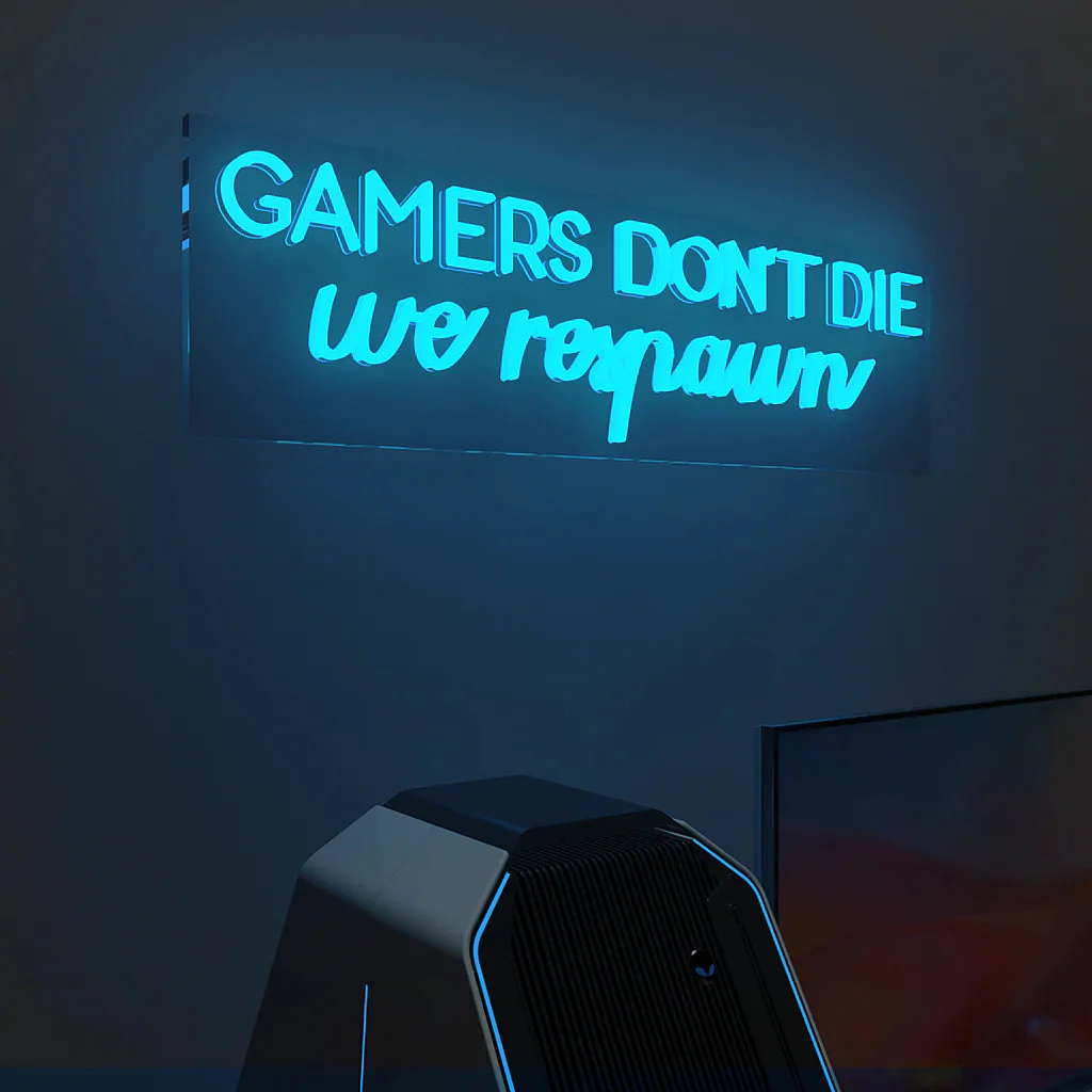 Gamers Don't Die Text Neon LED Light - Image 5