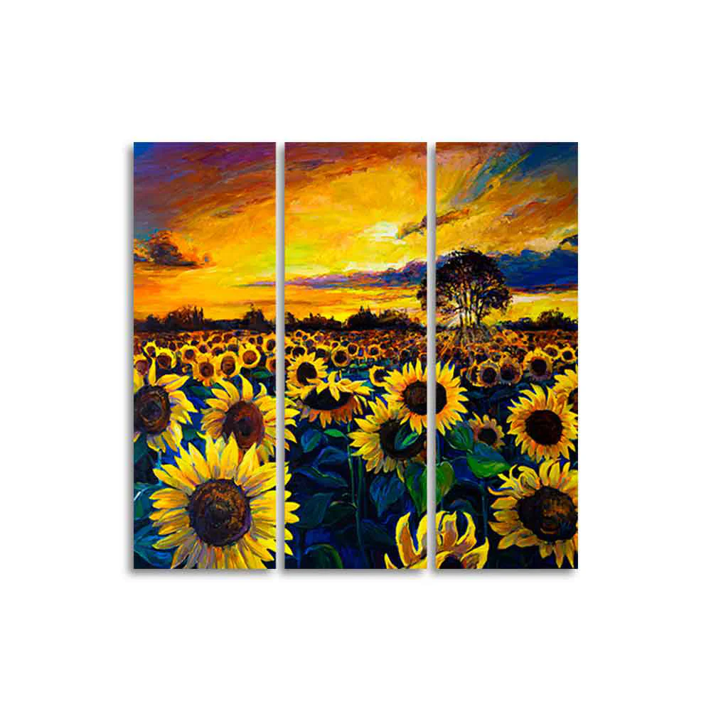 Garden of Sunflower Wall Painting Set of 3 Pieces - Image 4