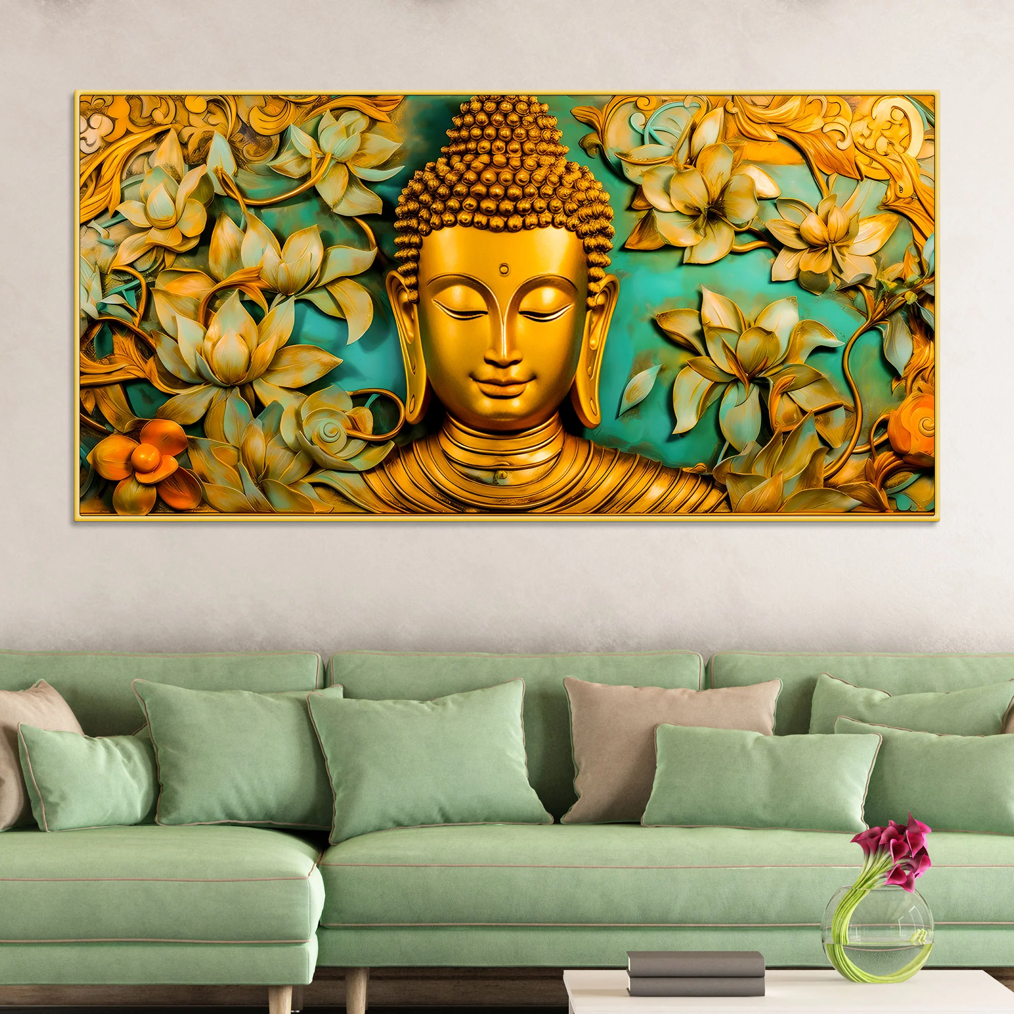 Gautam Buddha Canvas Wall Painting for Peaceful Home Spaces