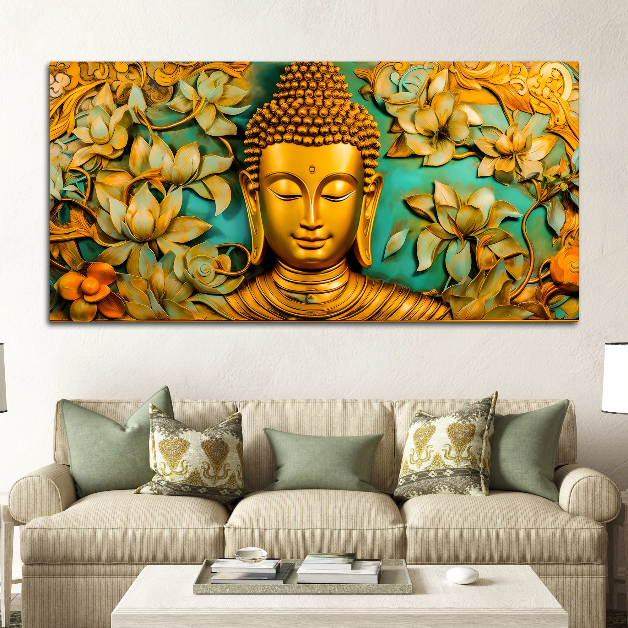 Gautam Buddha Canvas Wall Painting for Peaceful Home Spaces - Image 3