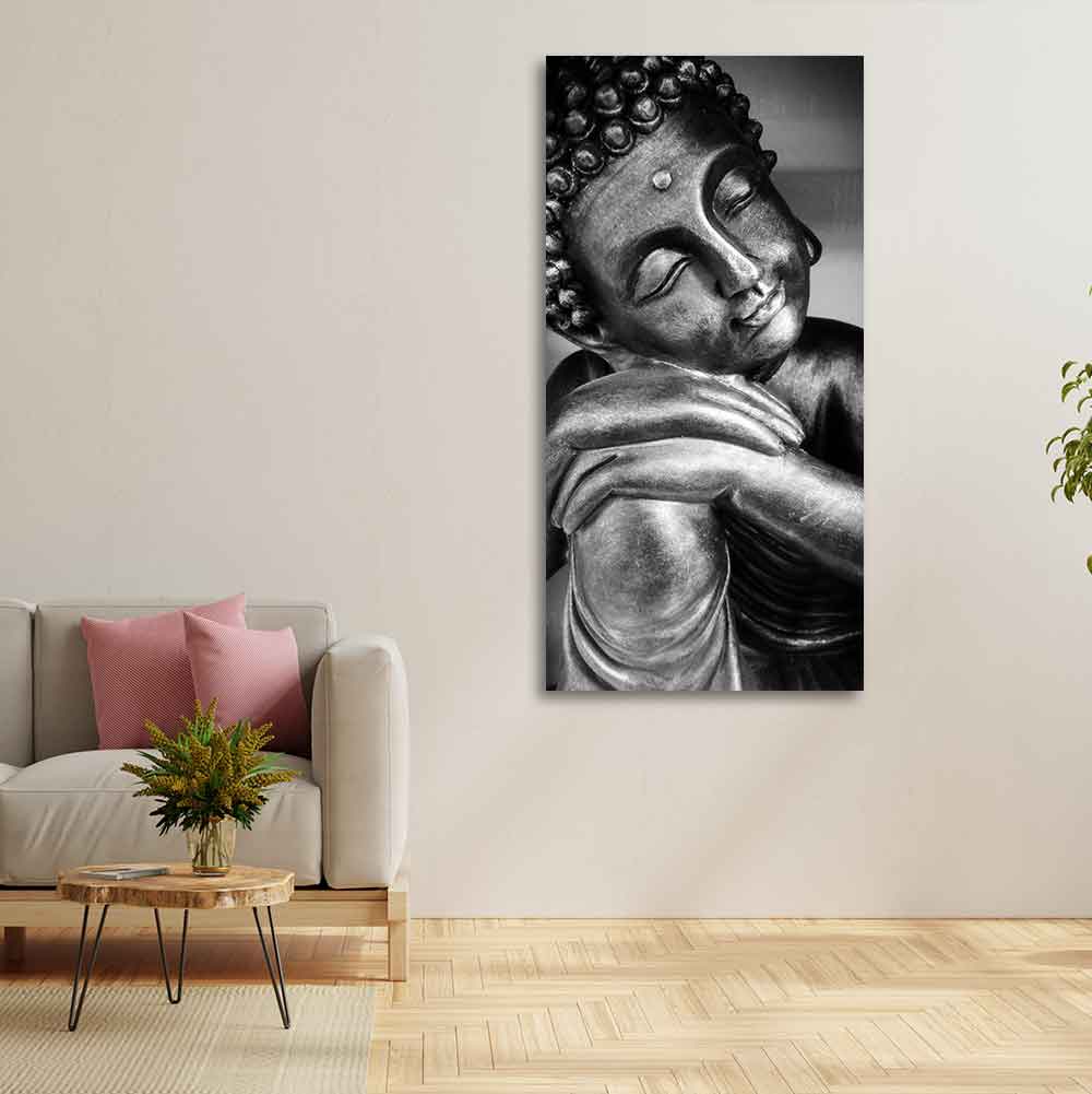 Gautam Buddha Sculpture Canvas Wall Painting - Image 2