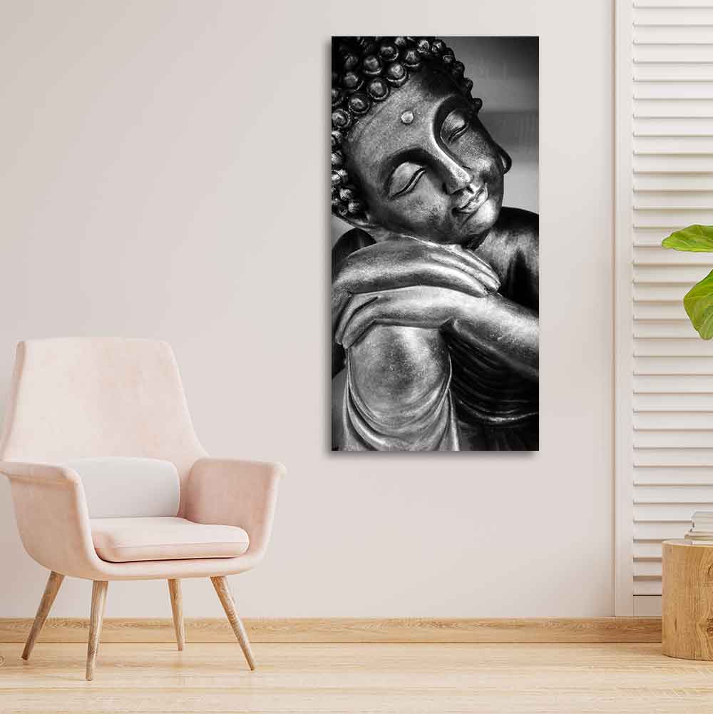 Gautam Buddha Sculpture Canvas Wall Painting - Image 3