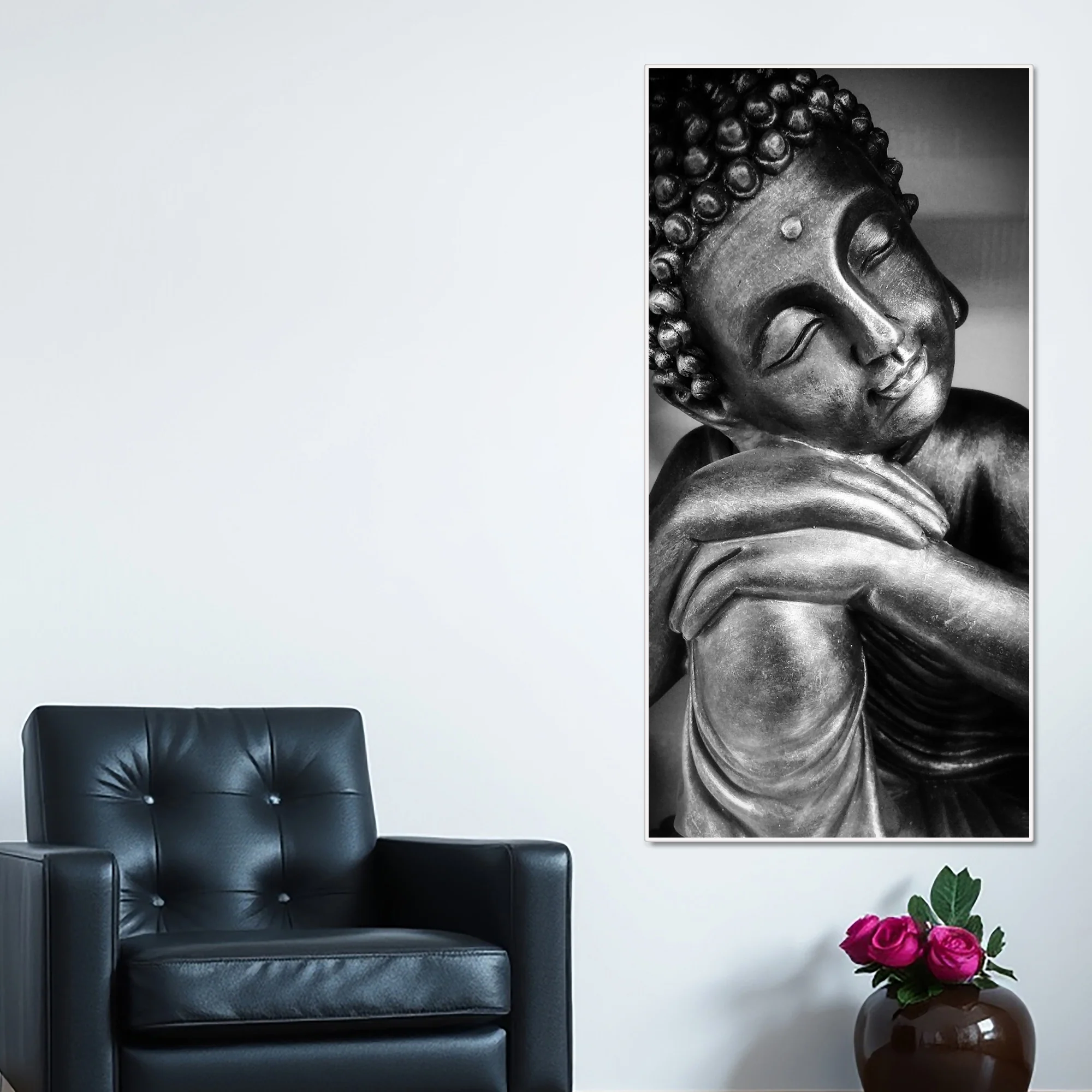 Gautam Buddha Sculpture Canvas Wall Painting - Image 5