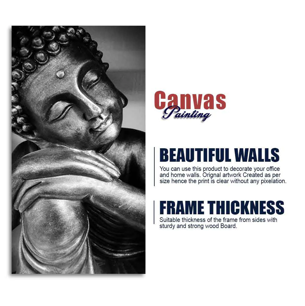 Gautam Buddha Sculpture Canvas Wall Painting - Image 8