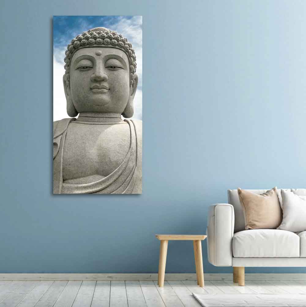 Gautam Buddha Sculpture Vertical Wall Painting - Image 3