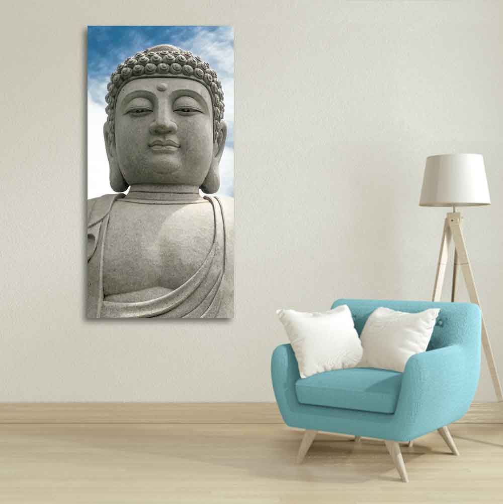 Gautam Buddha Sculpture Vertical Wall Painting - Image 4