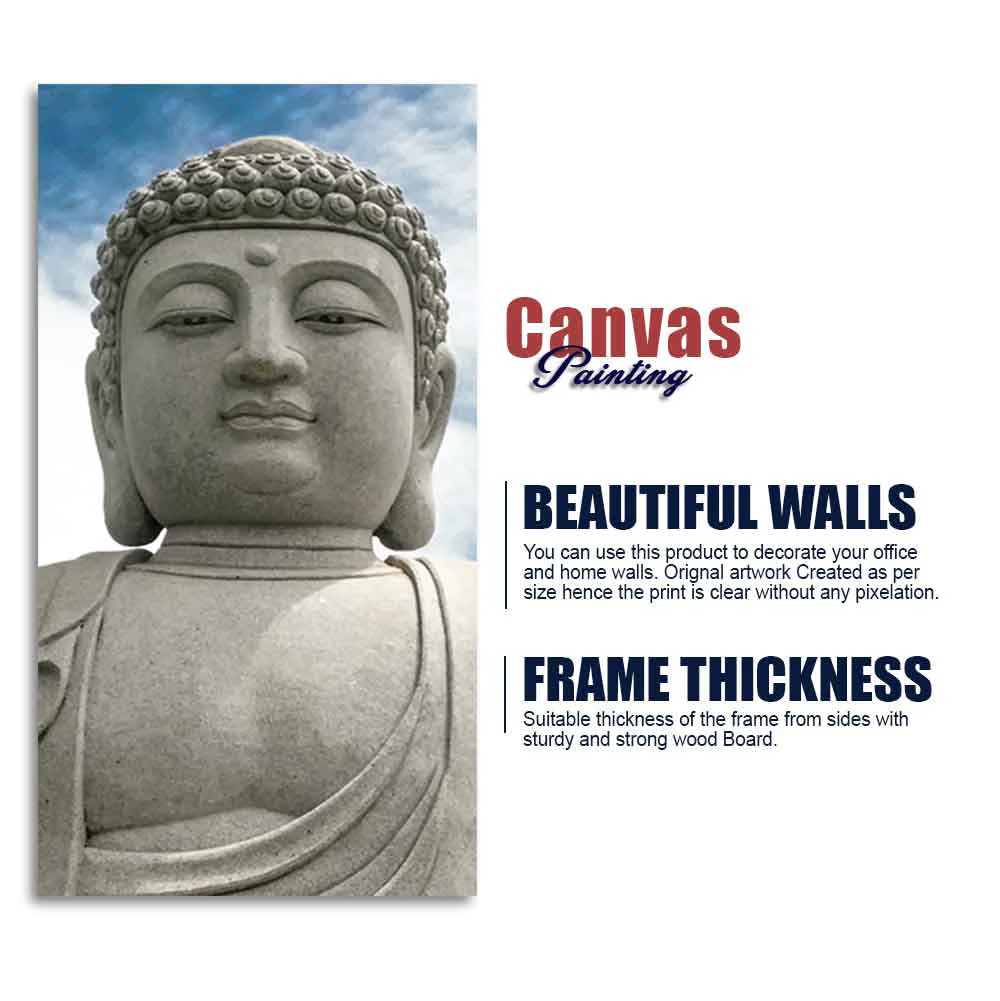 Gautam Buddha Sculpture Vertical Wall Painting - Image 9