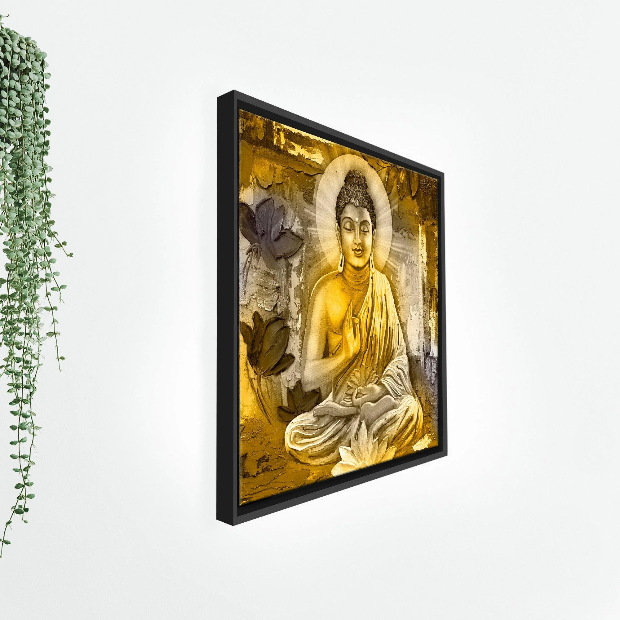 Gautam Buddha Floating Canvas Religious Wall Painting Frame - Image 7