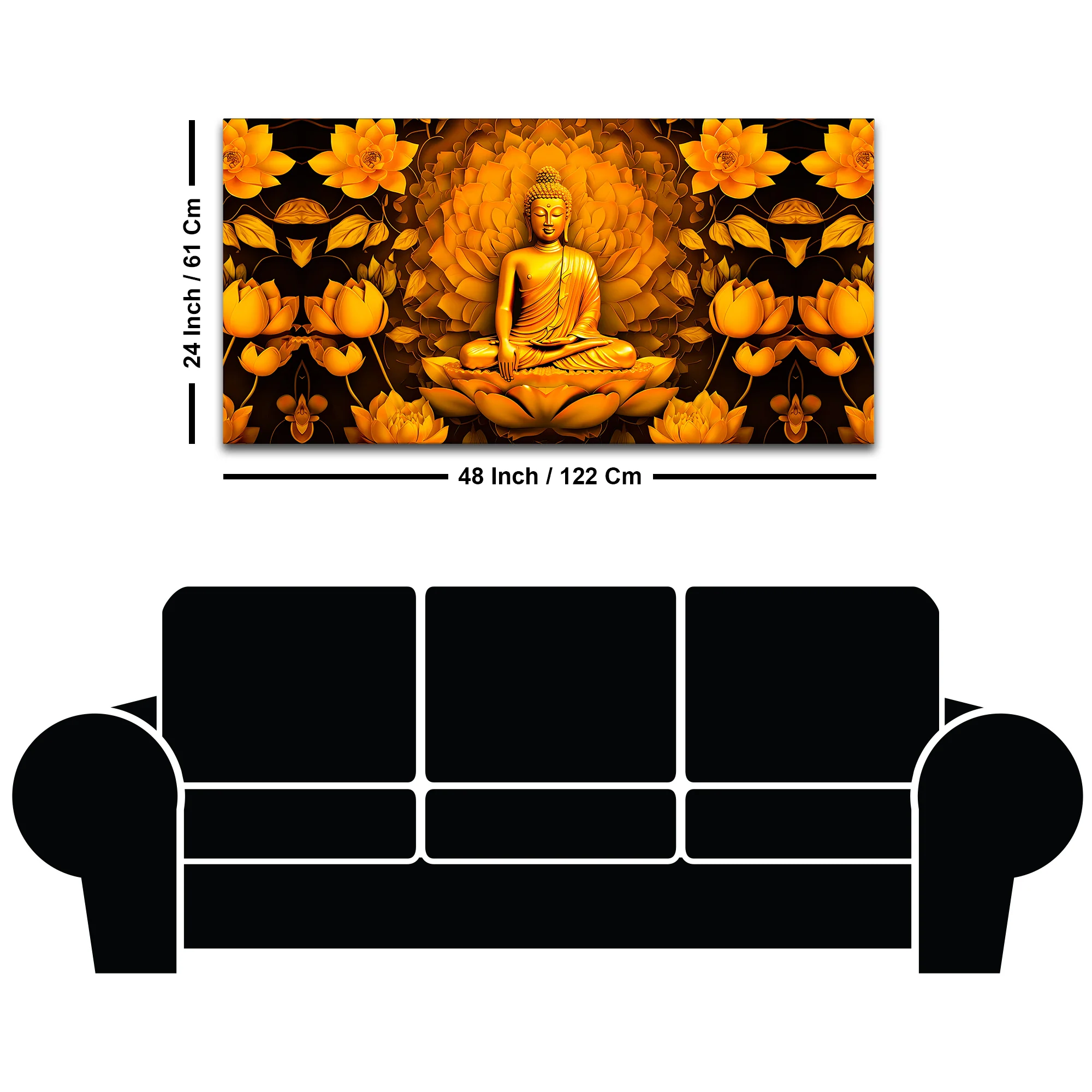 Gautam Buddha Wall Painting for Home Decoration - Image 8