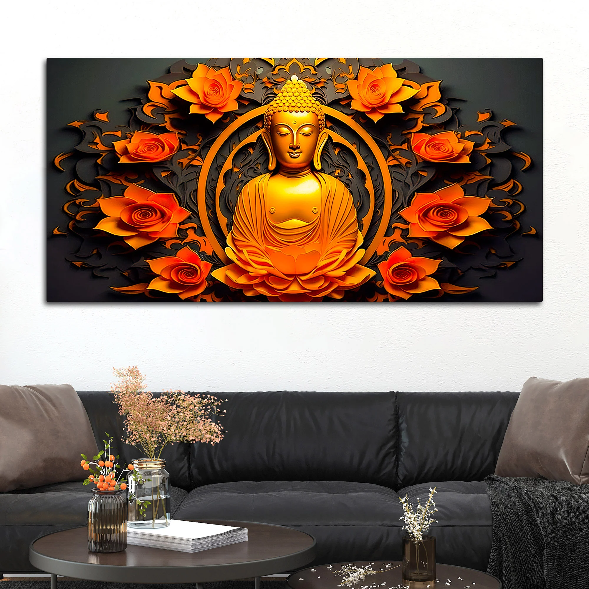 Gautam Buddha Wall Painting for Office & Home Décor - Image 3