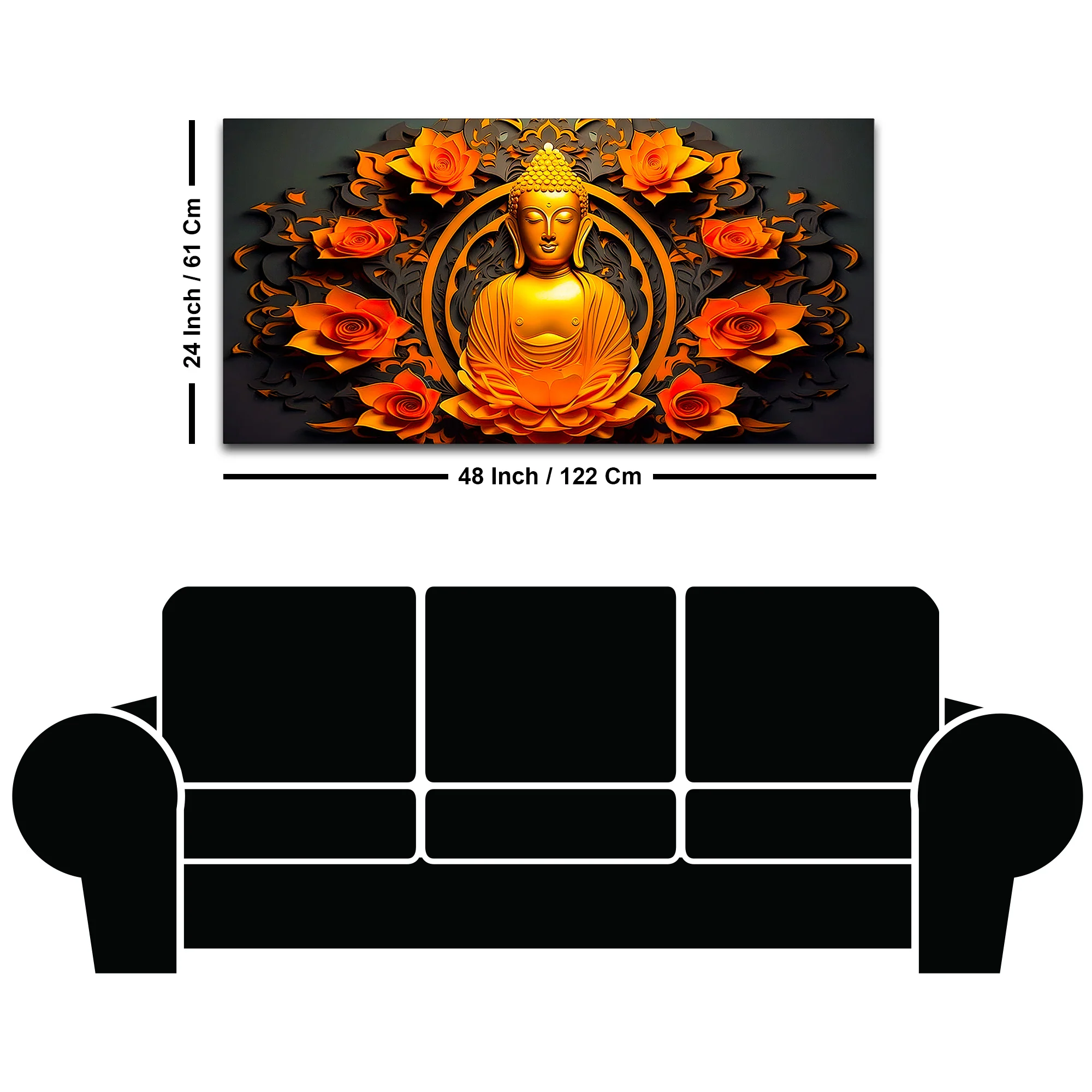 Gautam Buddha Wall Painting for Office & Home Décor - Image 8