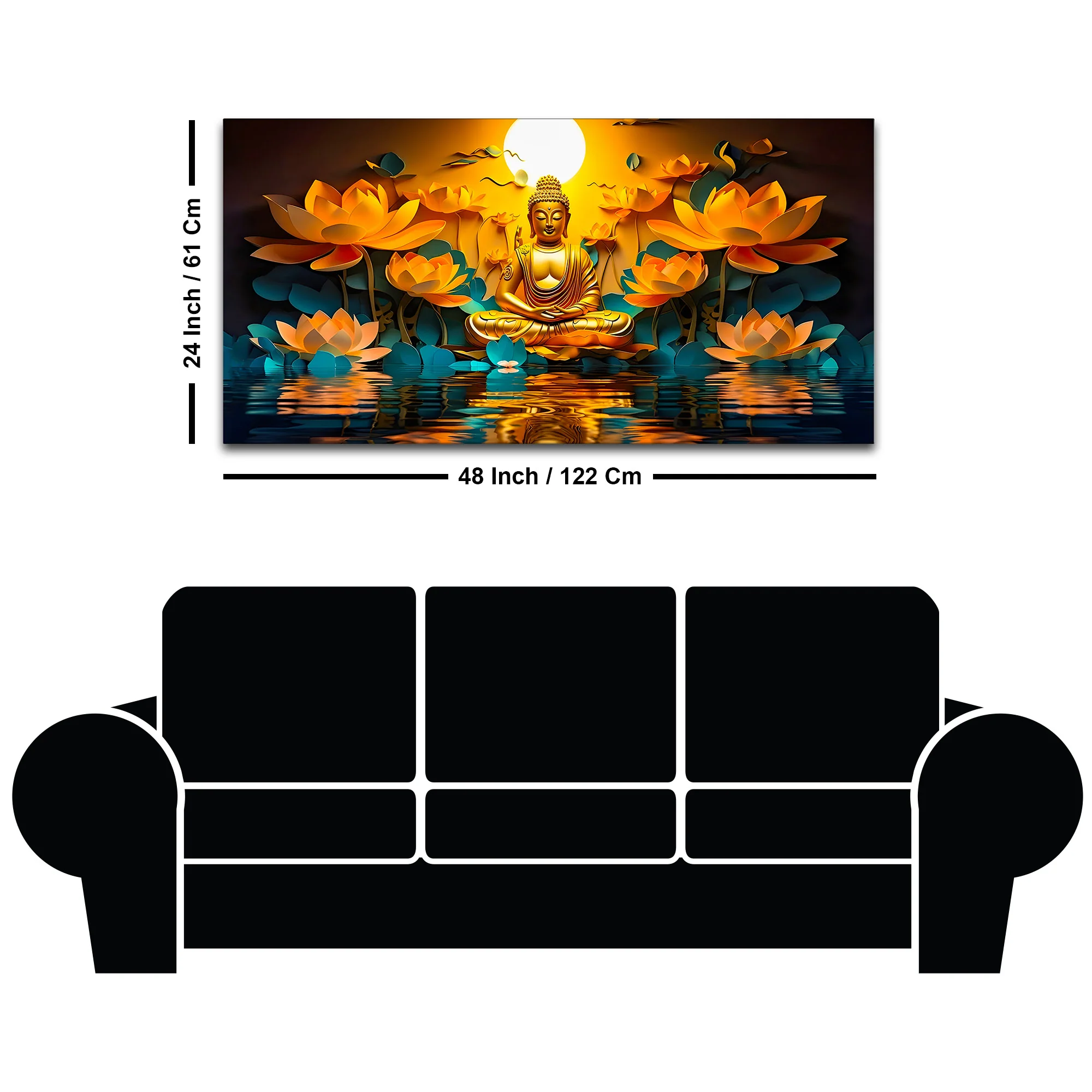 Gautam Buddha Wall Painting for Positive Interior Atmosphere - Image 8