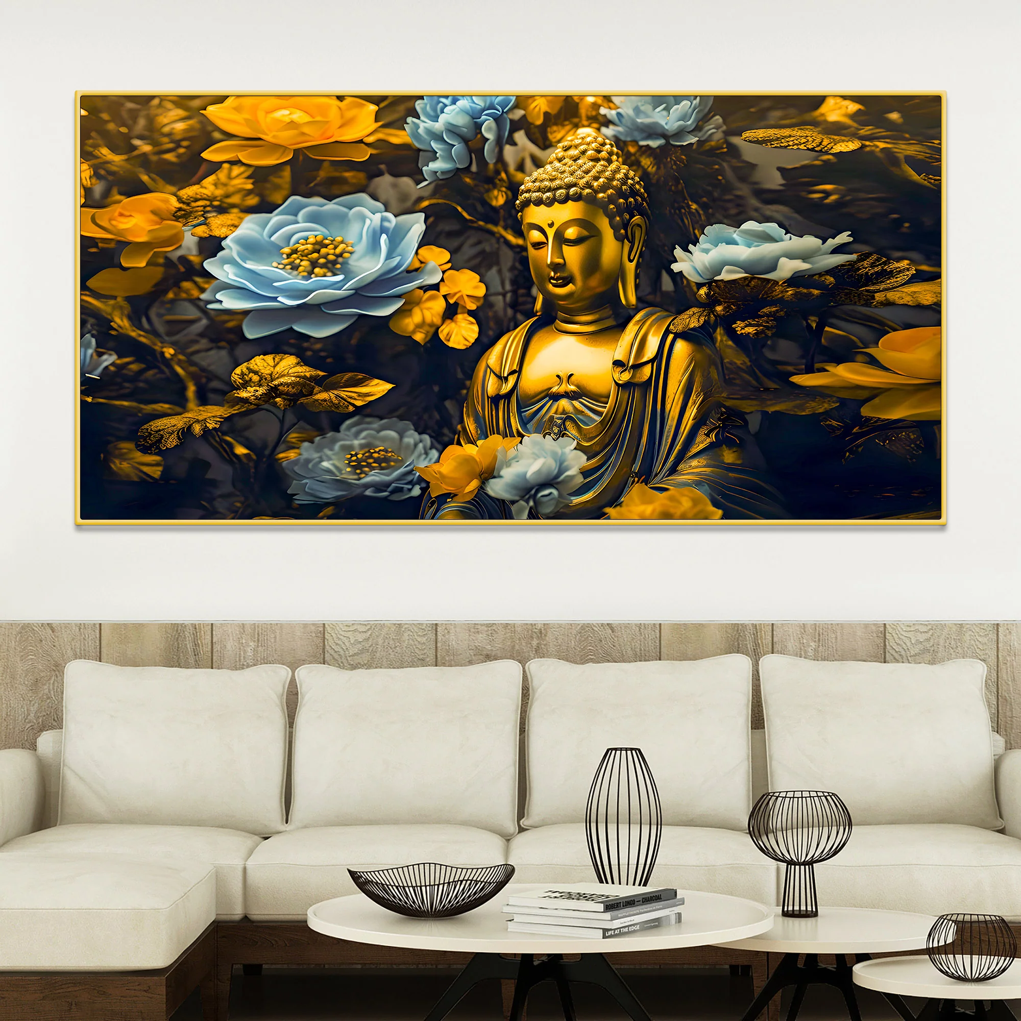 Gautam Buddha Wall Painting for Premium Living Room Décor
