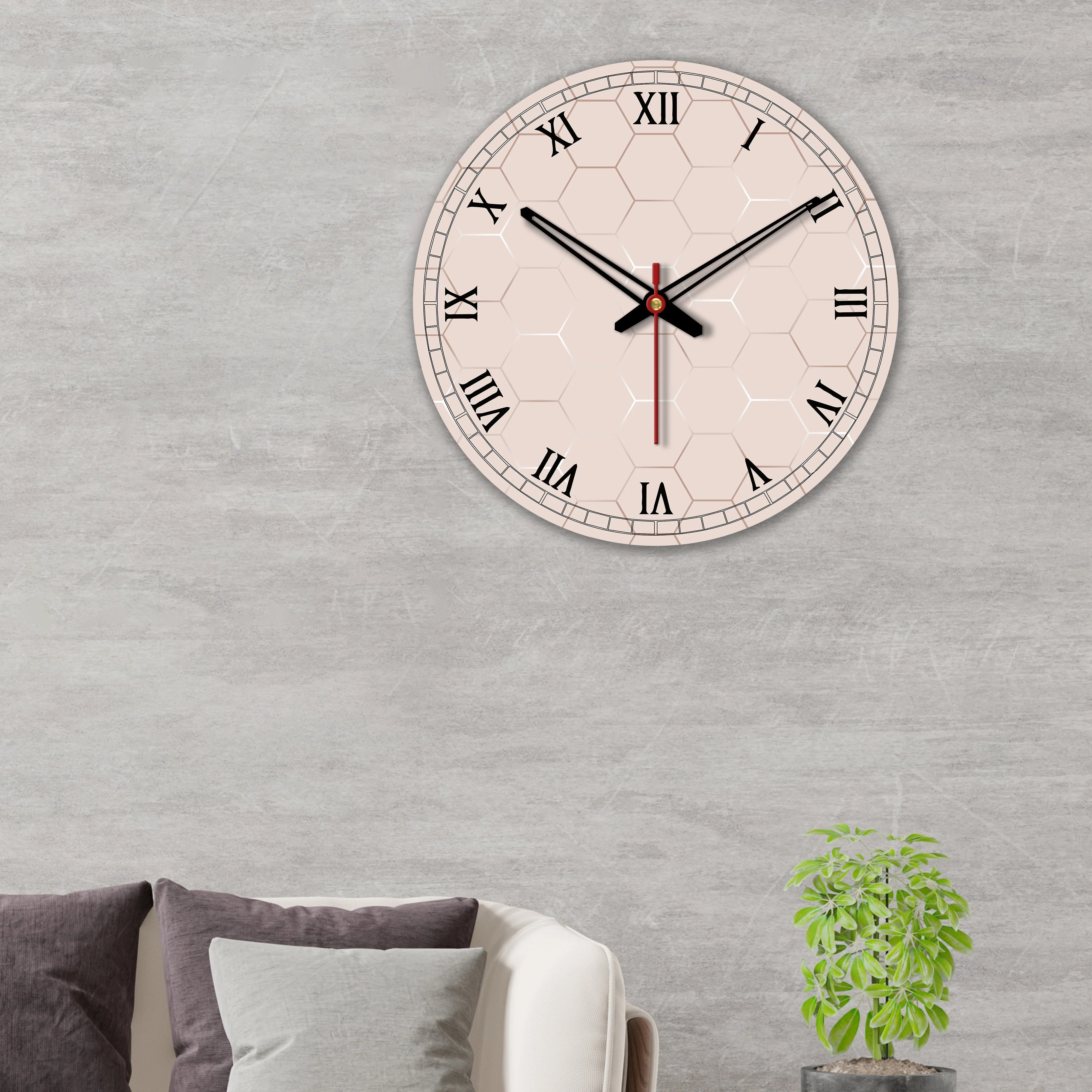 Geometric Shape Wooden Wall Clock For Living Room - Image 4