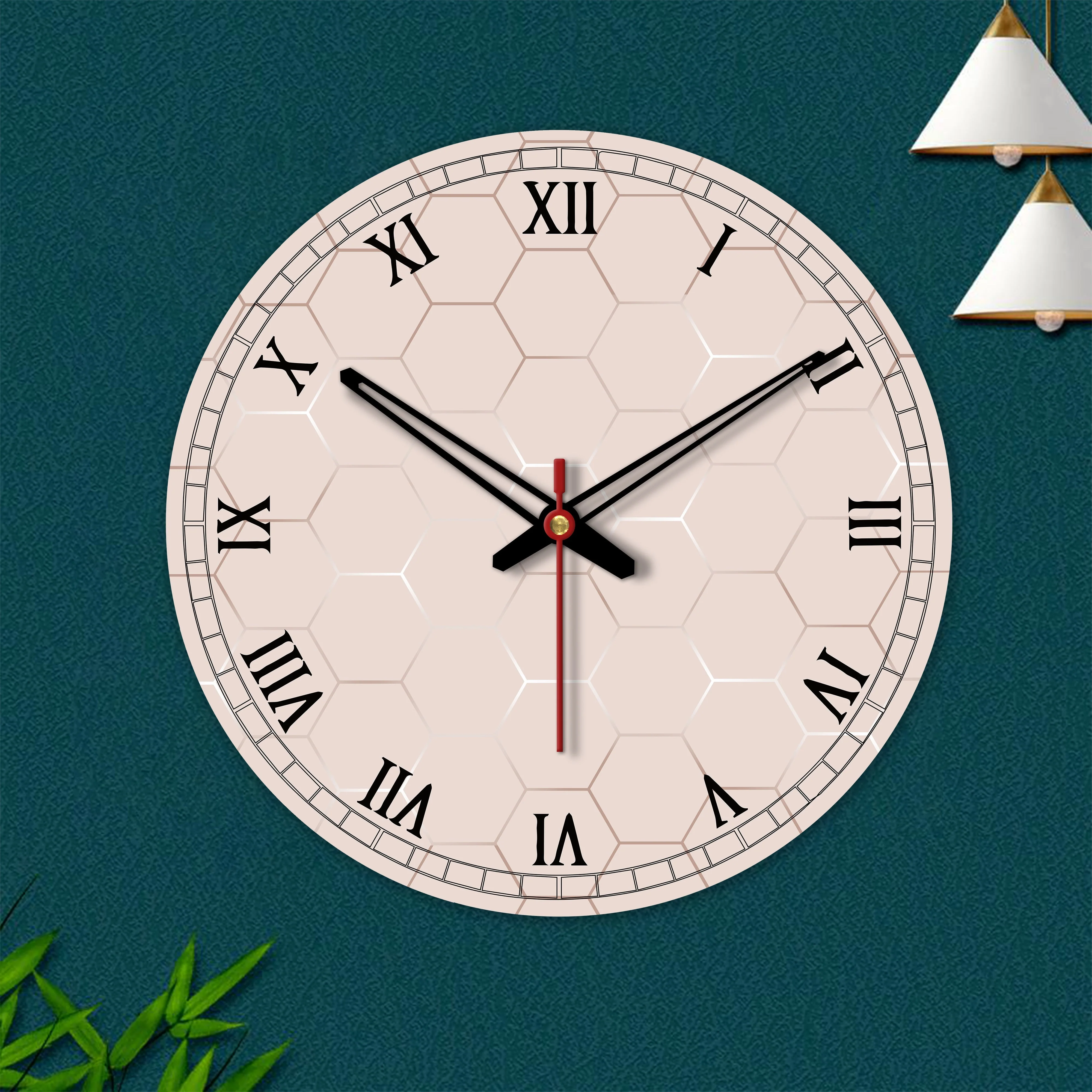 Geometric Shape Wooden Wall Clock For Living Room - Image 5
