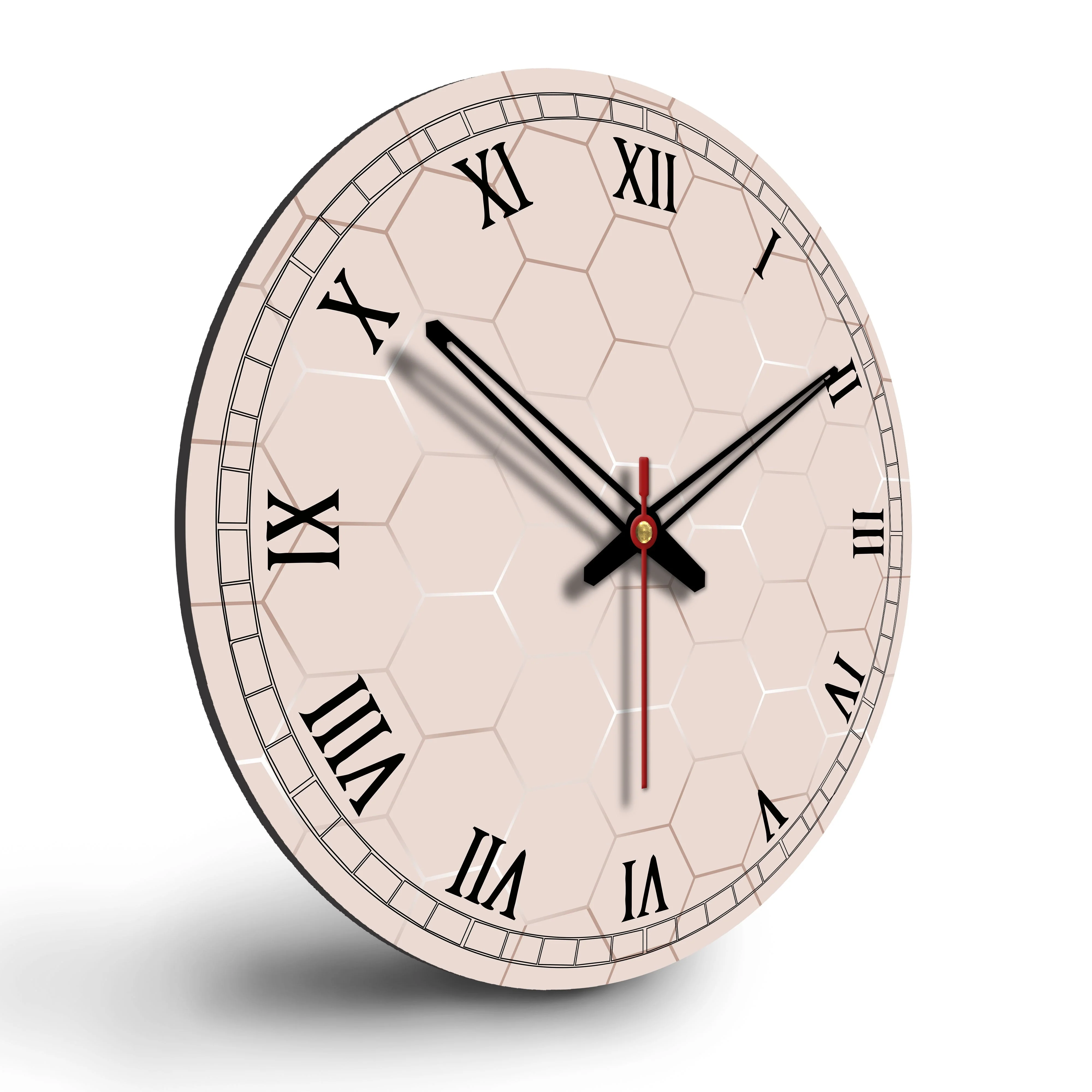 Geometric Shape Wooden Wall Clock For Living Room - Image 6