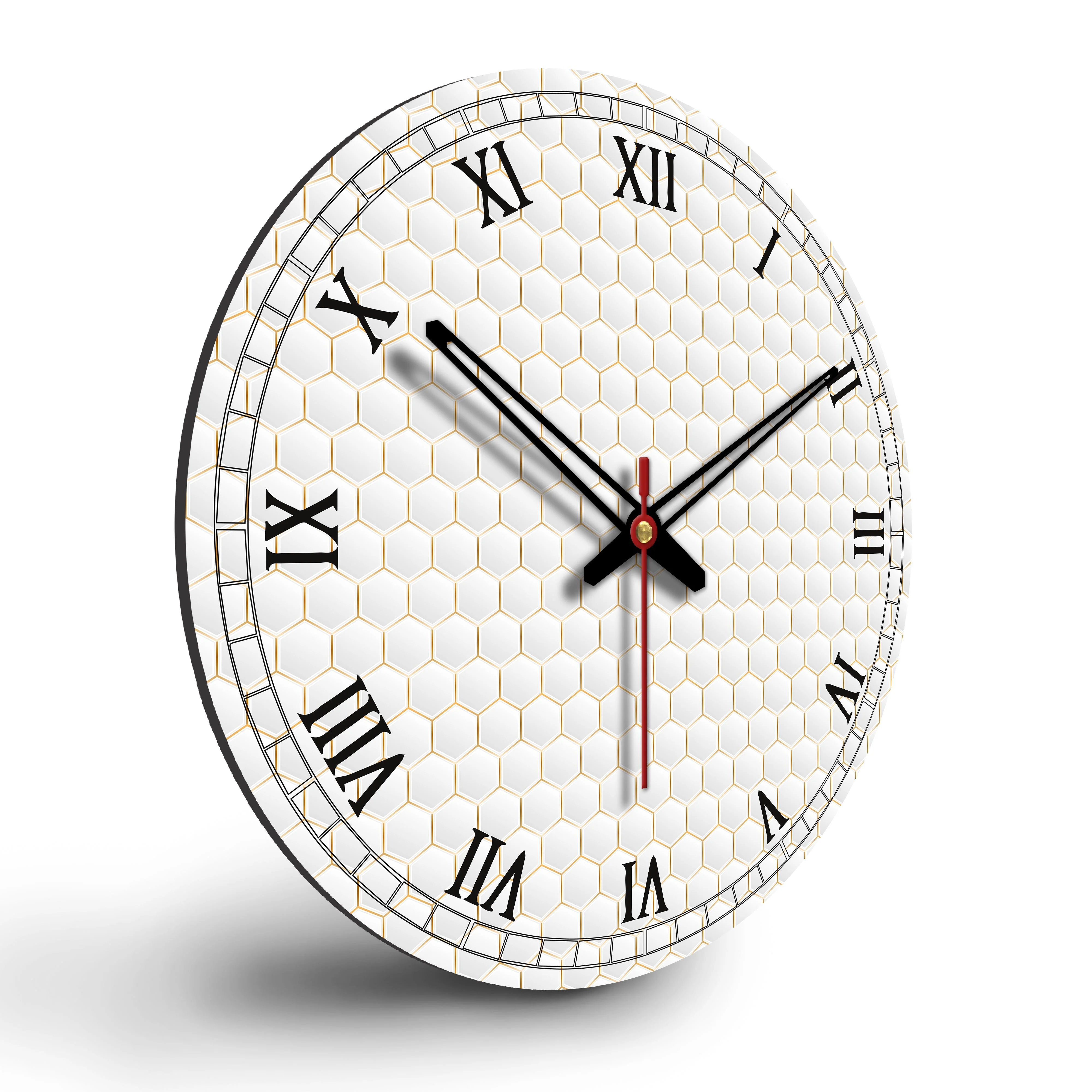 Geometrical Pattern Printed Wooden Wall Clock - Image 6