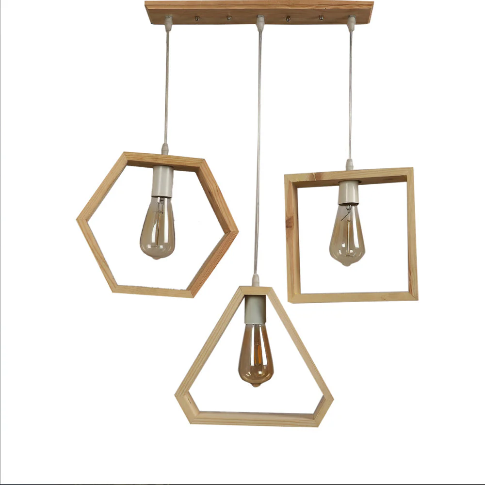 Geometrical Shape Design Hanging Light Modern Look Ceiling Lamp For Home Decoration, Living Room - Image 3