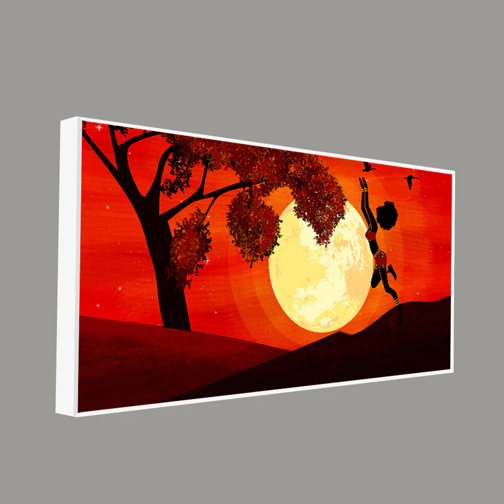 Girl Catching Bird Premium Wall Painting - Image 5
