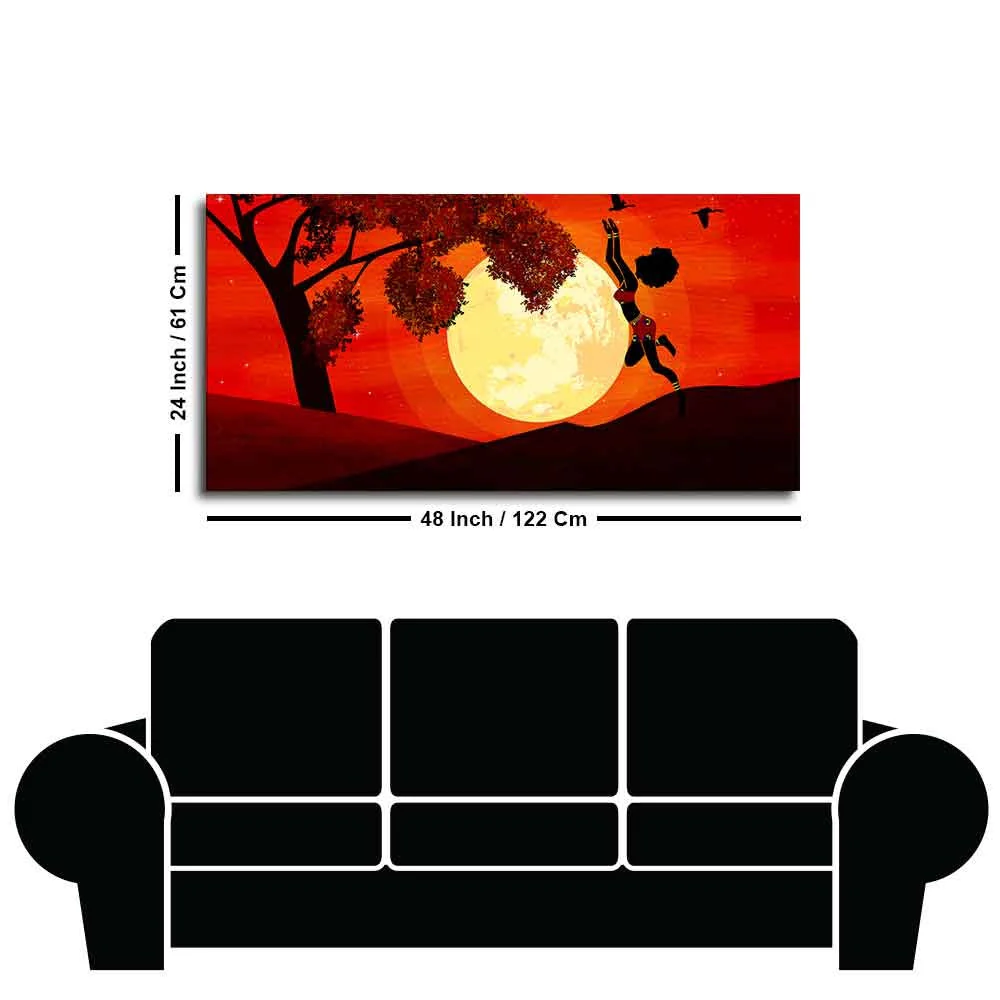 Girl Catching Bird Premium Wall Painting - Image 7