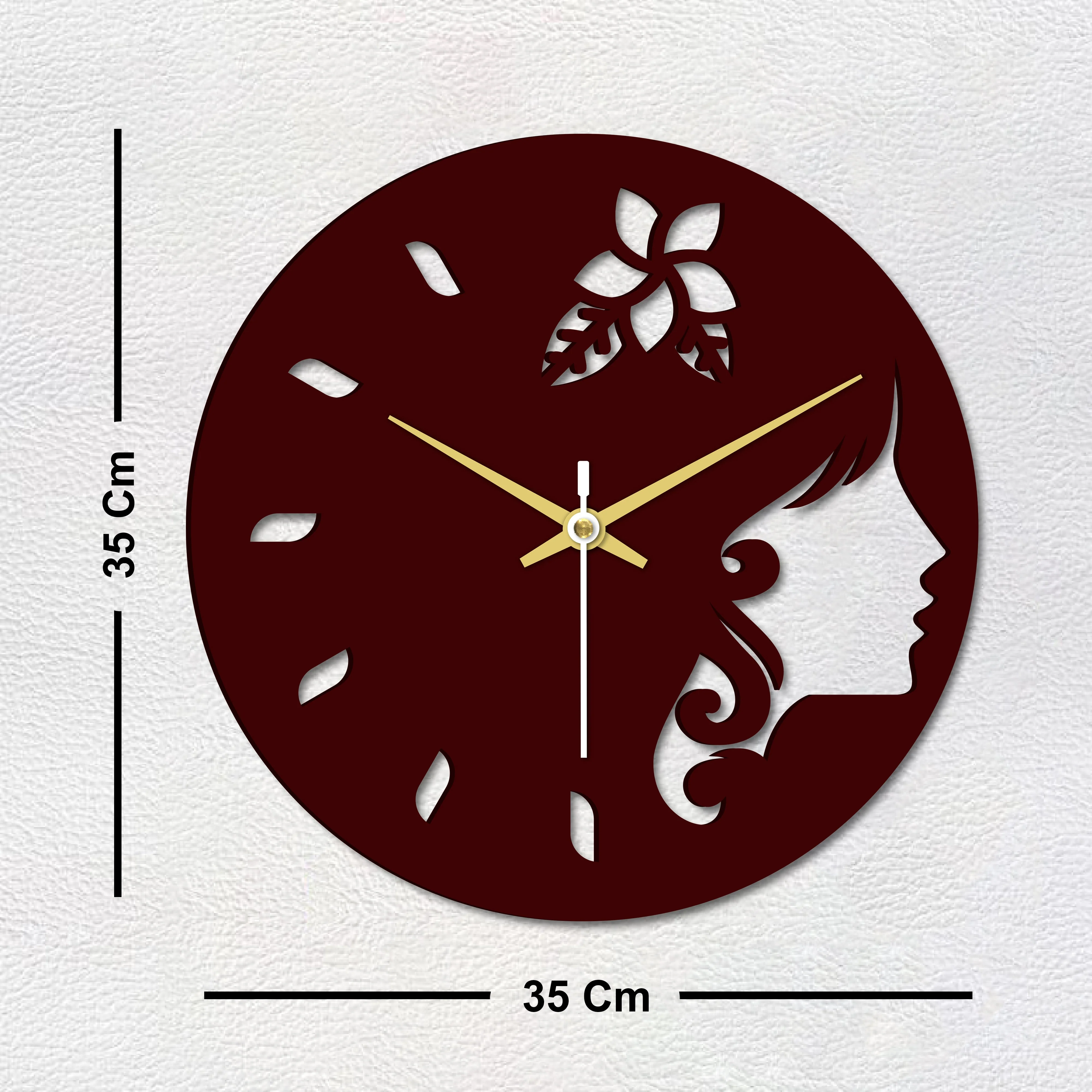 Girl Face in Wooden Wall Clock - Image 6