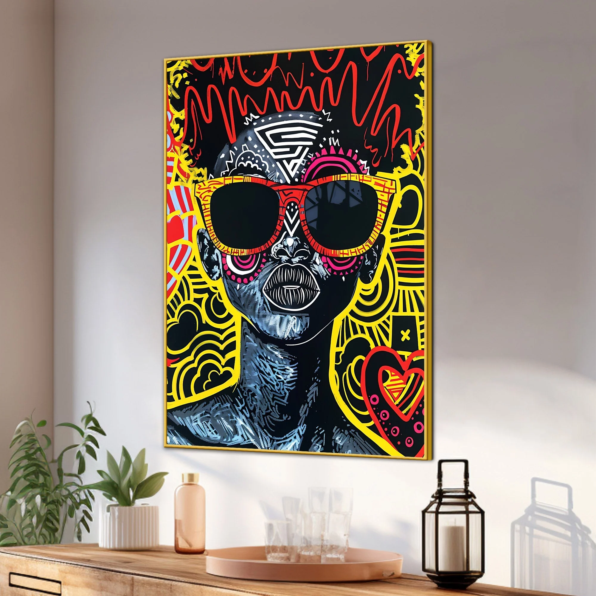 Girl In Glasses Cotton Canvas Wall Painting - Image 3
