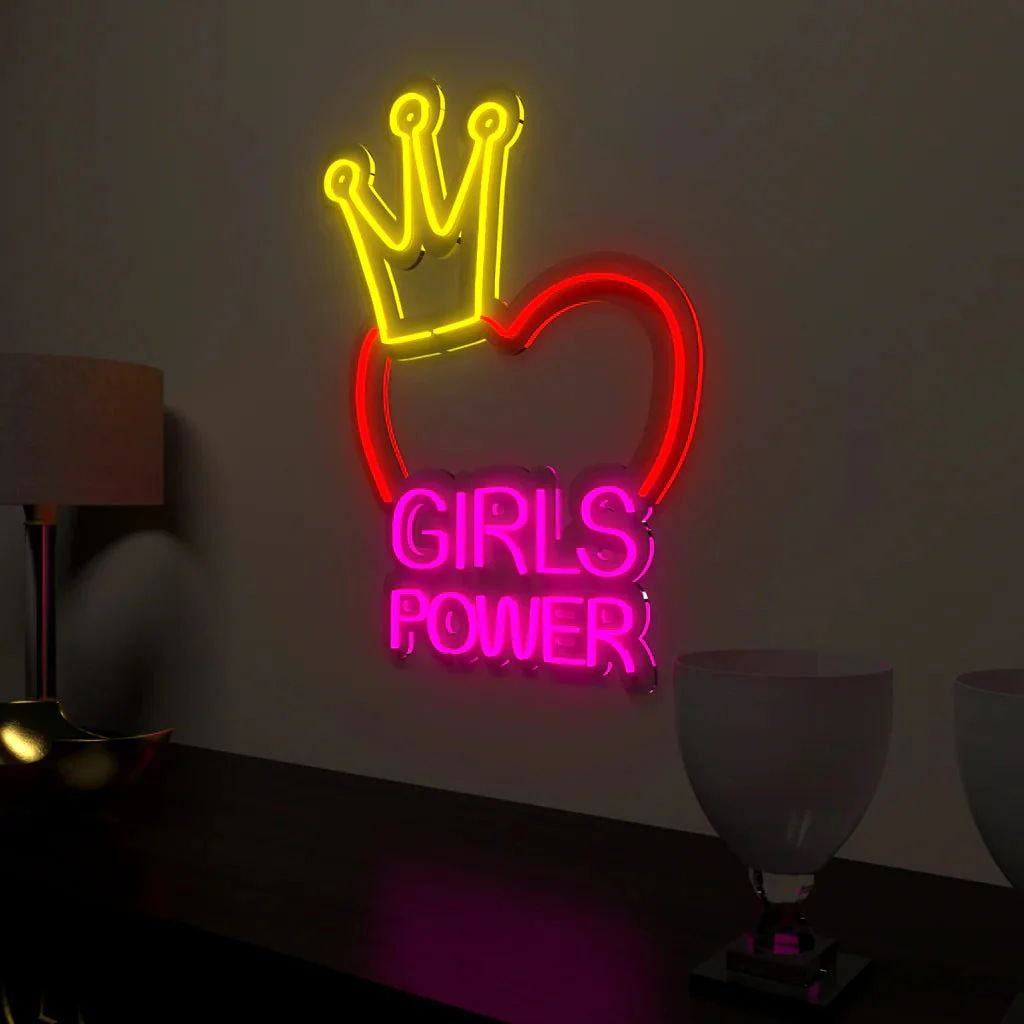 Girls Power Text Neon LED Light - Image 2