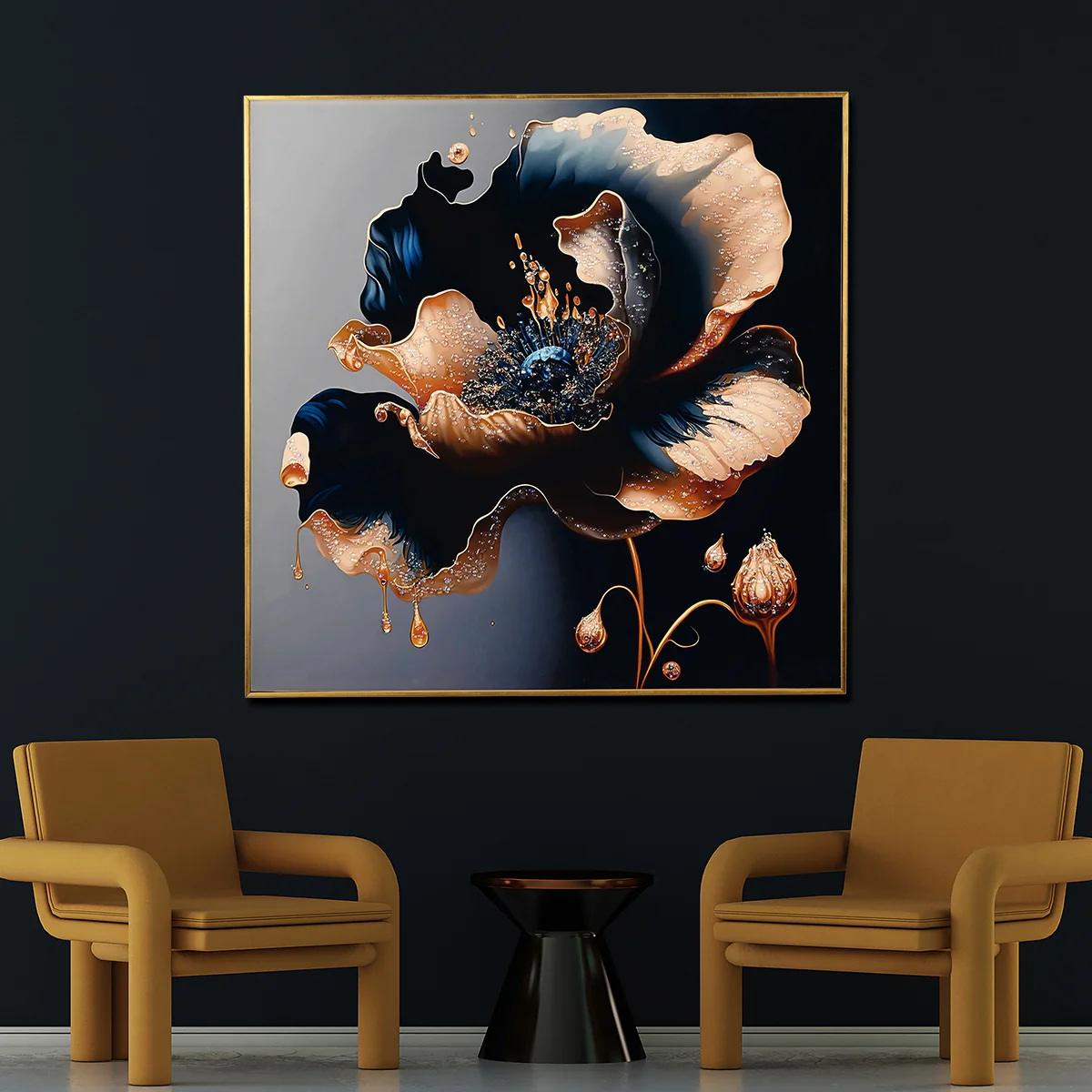 Gloriosa Pearl Framed Crystal Glass Painting - Image 2